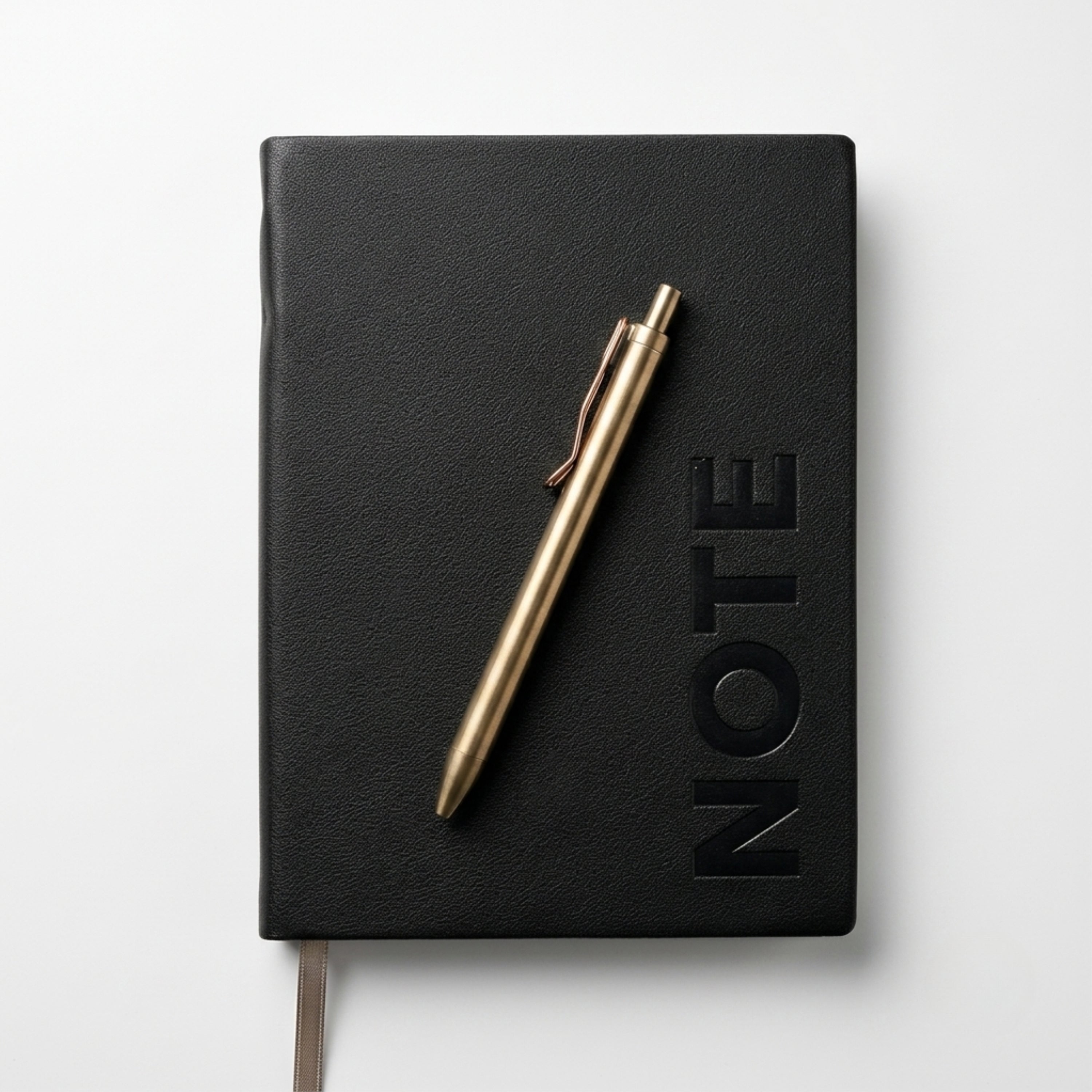 A5 Hardcover Leather Diary with Pen – Black Executive Notebook