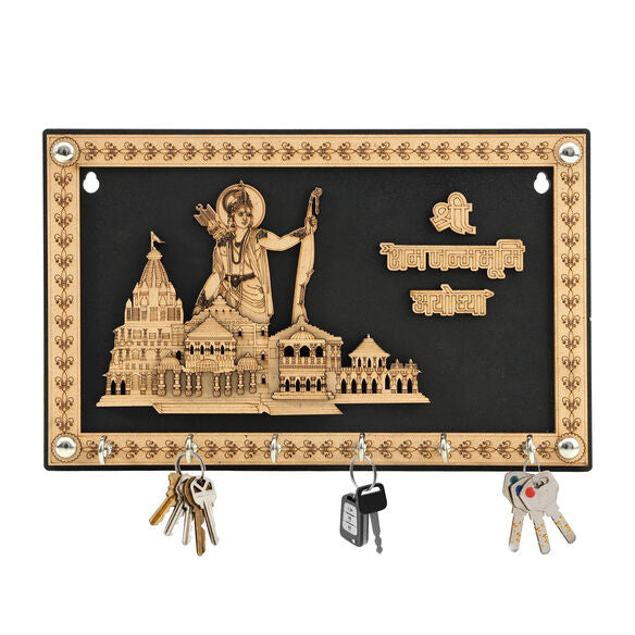 Ayodhya Ram Mandir Wooden Key Hold thumbnail 2