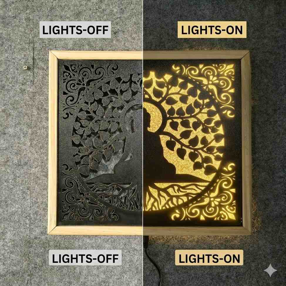 Buddha LED Wall Decor Frame thumbnail 2