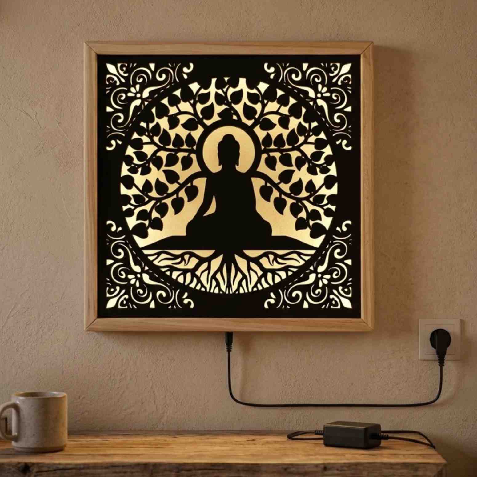 Buddha LED Wall Decor Frame thumbnail 5
