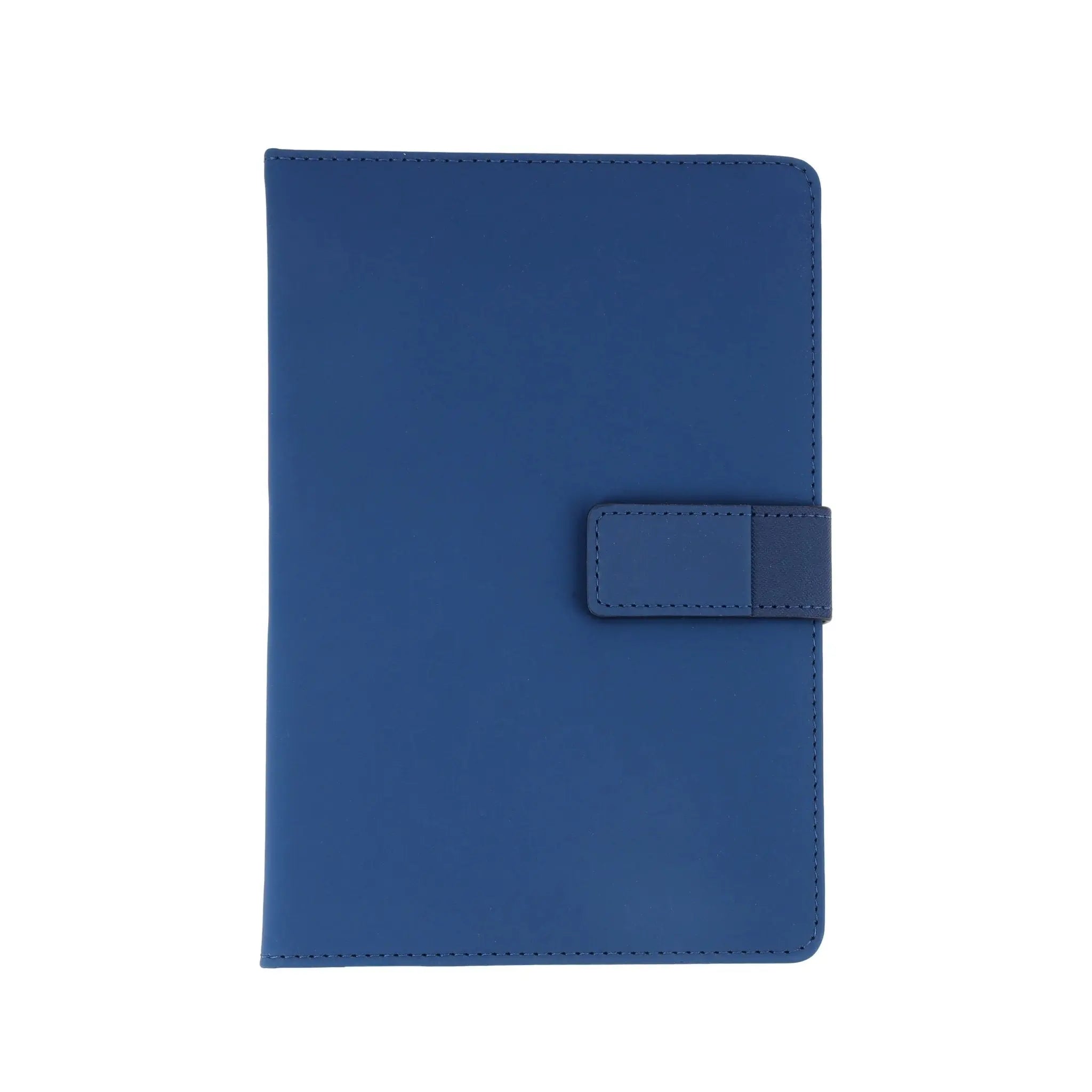 Classic Blue Leather Notebook with Magnetic Clasp thumbnail 2