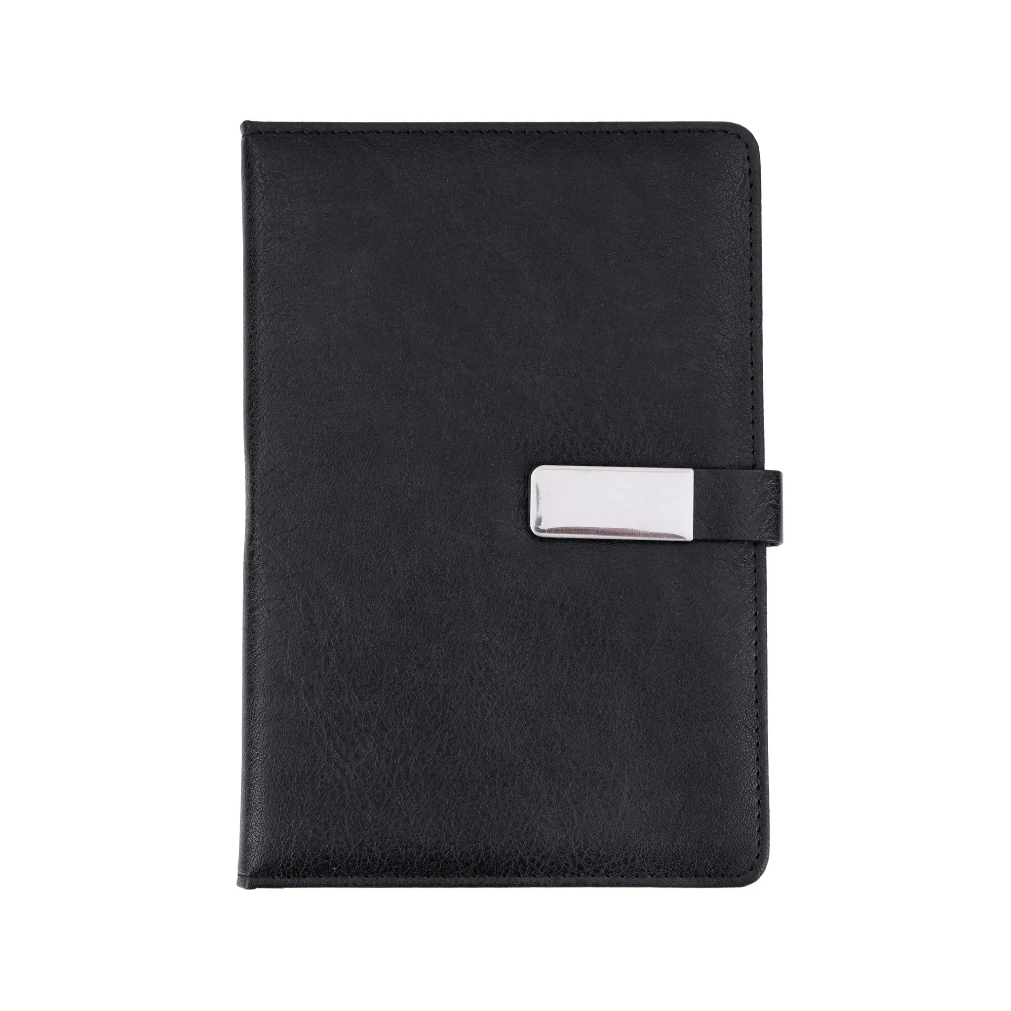 Elegant Black Leather Notebook with Metal Clasp thumbnail 2