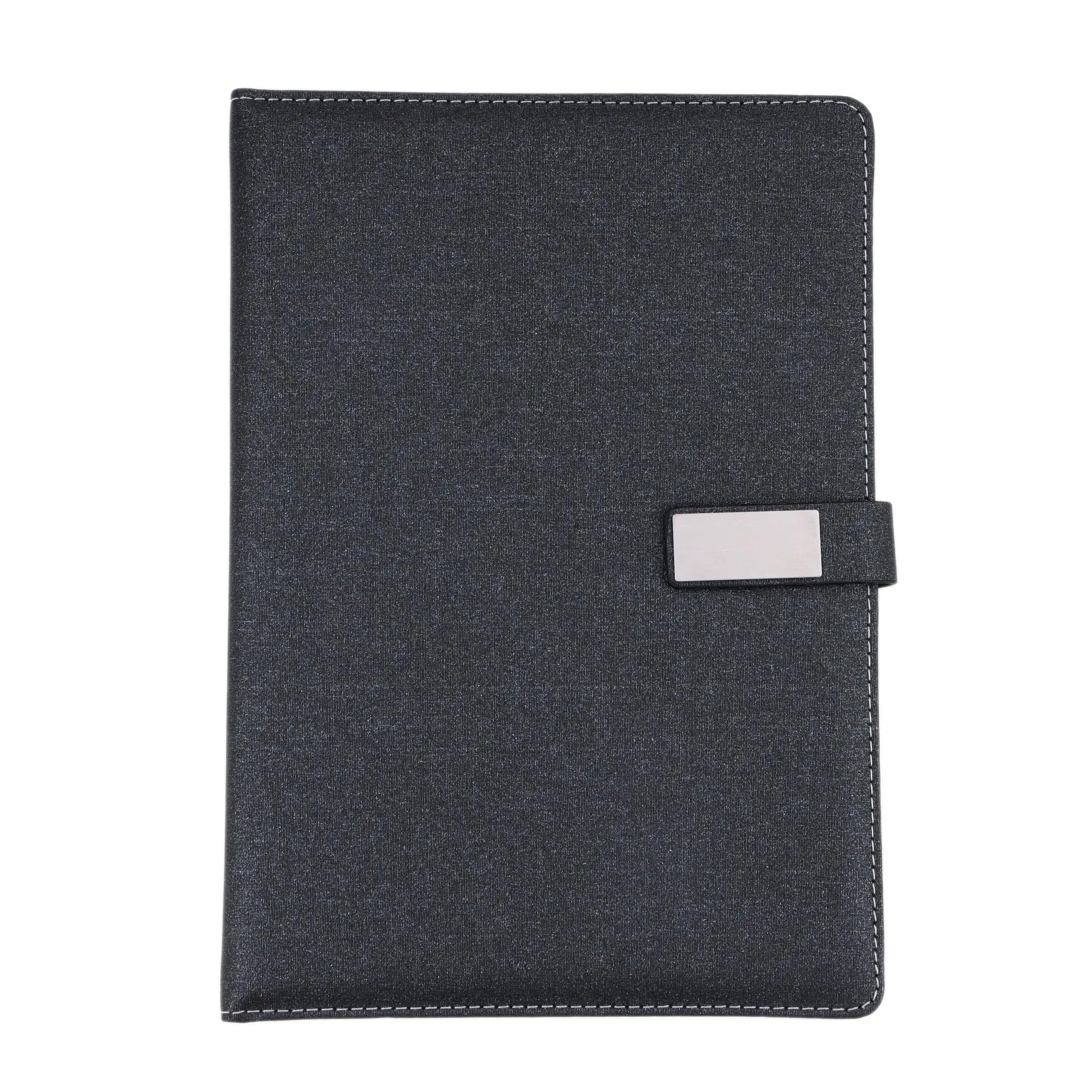 Elegant Black Textured Leather Notebook with Metal Clasp thumbnail 3
