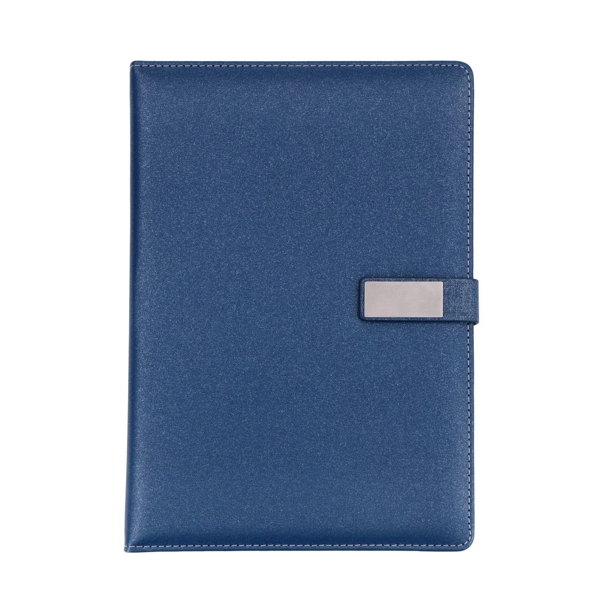 Elegant Blue Leather Notebook with Metal Clasp thumbnail 3
