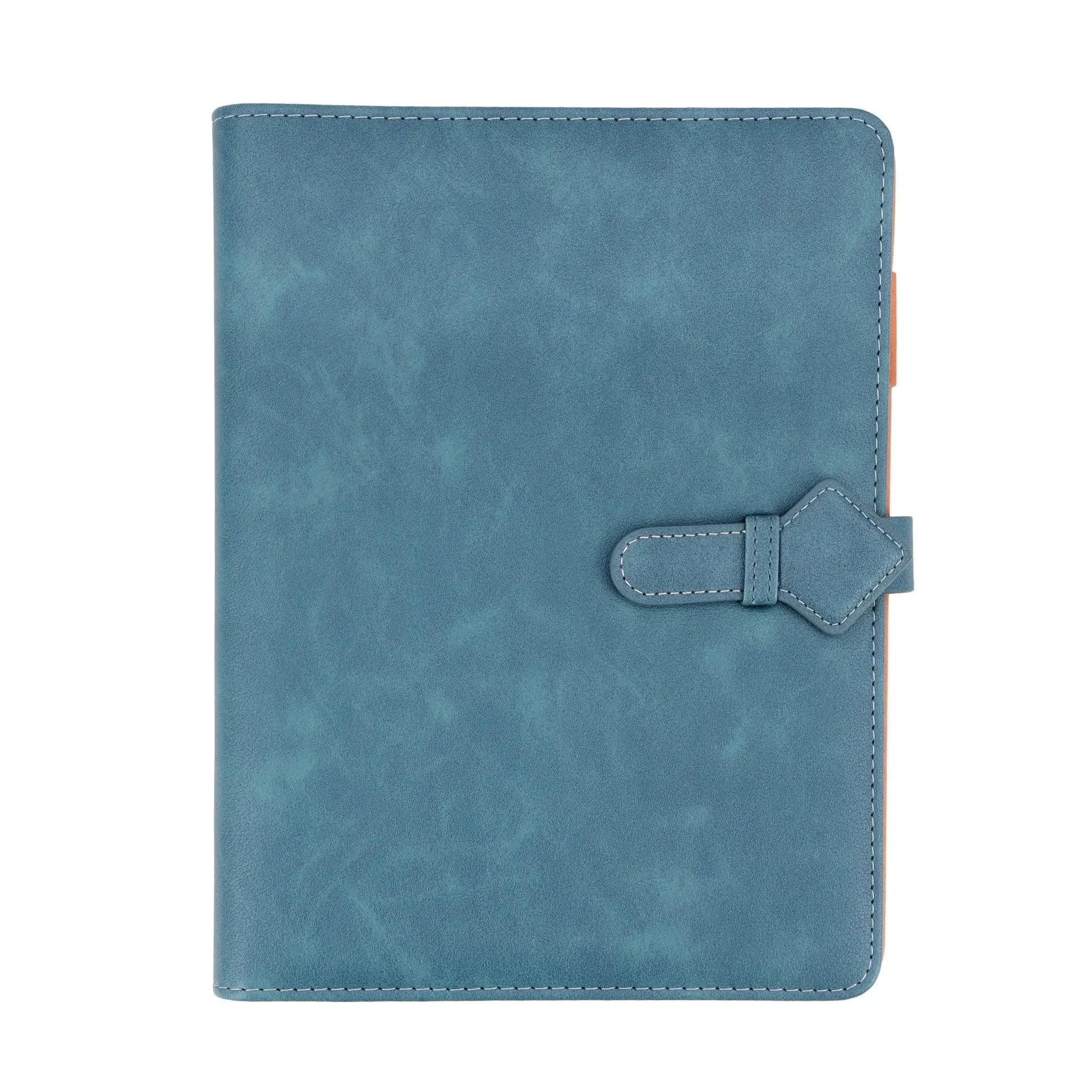 Elegant Blue Leather Notebook with Unique Strap Closure thumbnail 3
