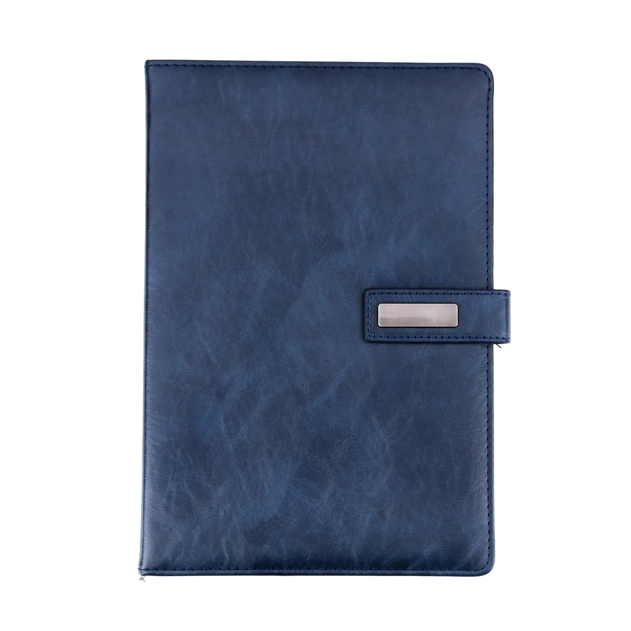 Elegant Navy Blue Leather Notebook with Metal Clasp thumbnail 2