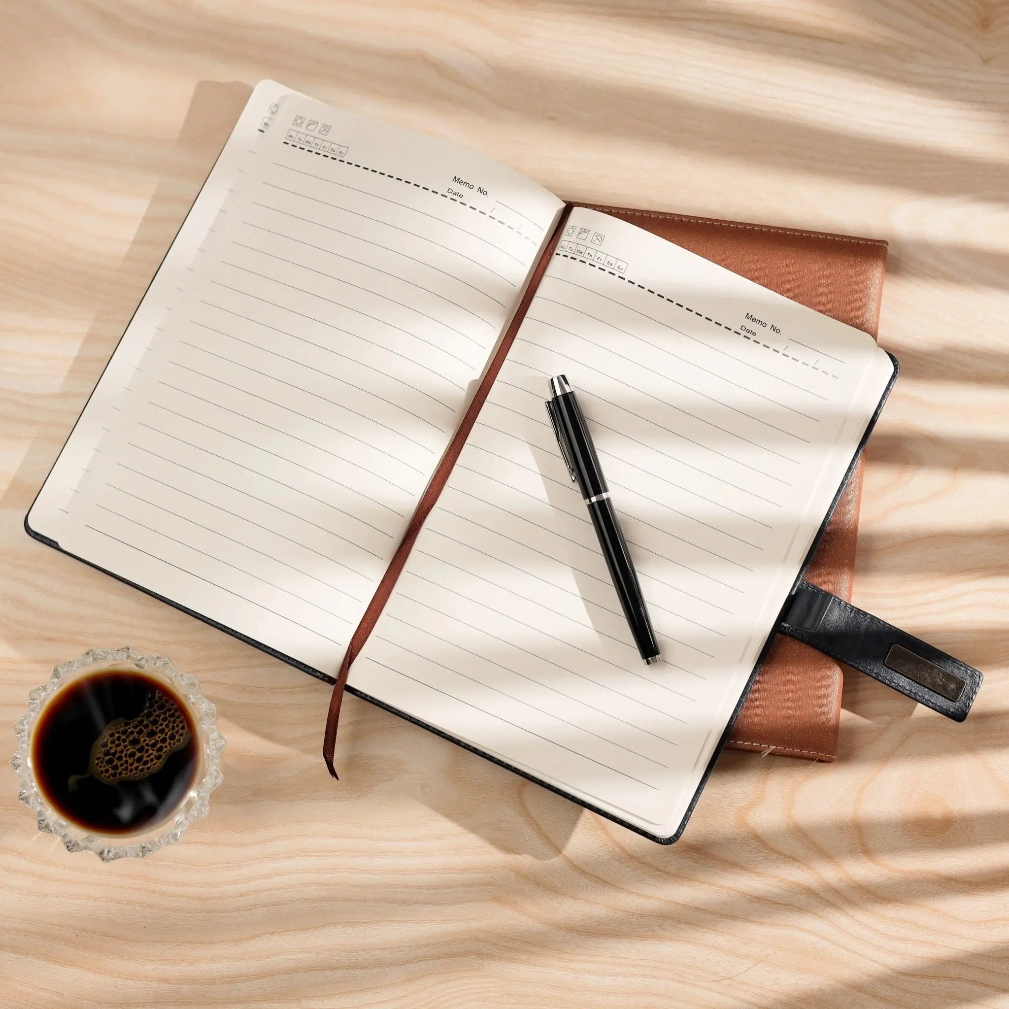 Elegant Navy Blue Leather Notebook with Metal Clasp thumbnail 3