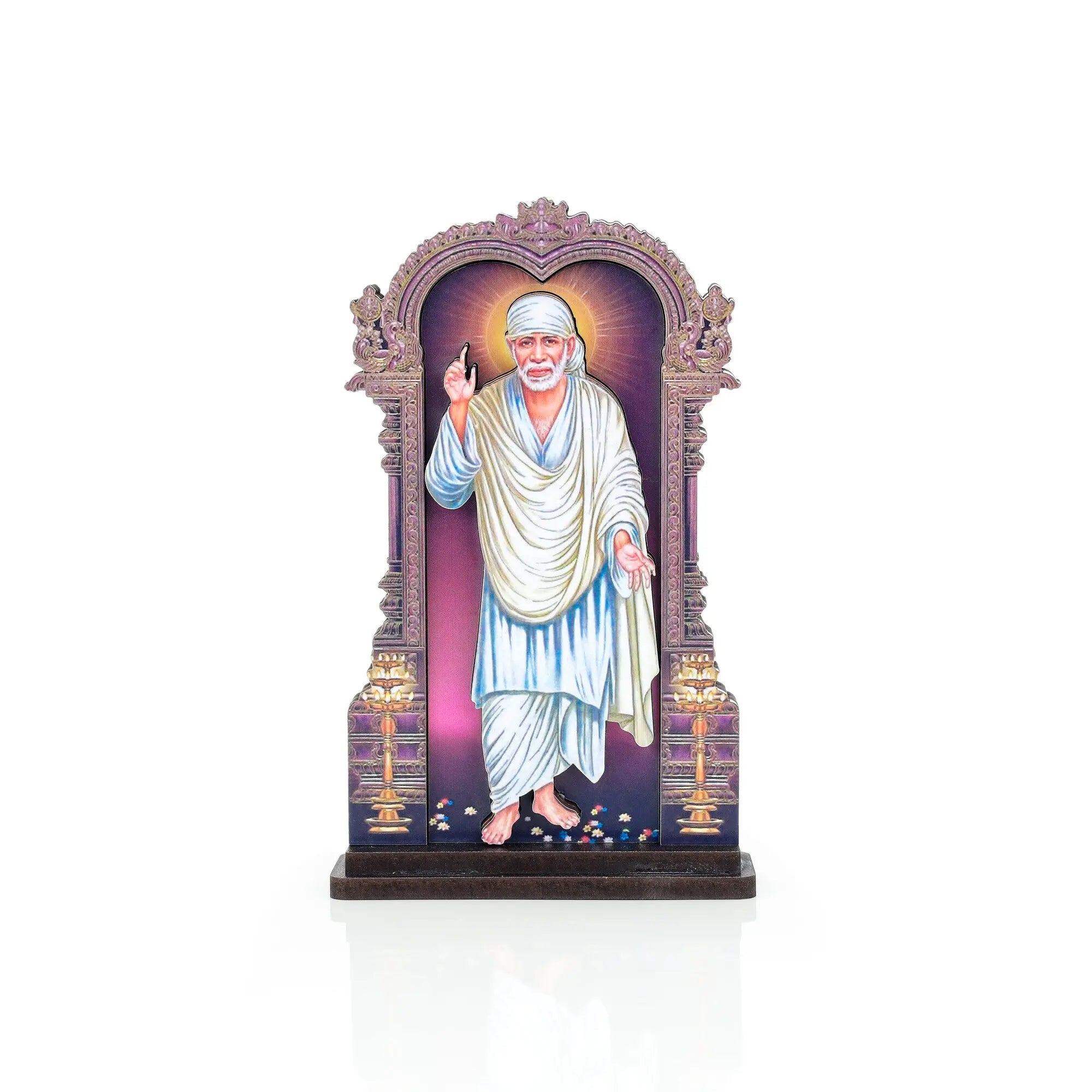 Handcrafted 3D Sai Baba Wooden Statue - Spiritual Home Decor, Pooja… thumbnail 3