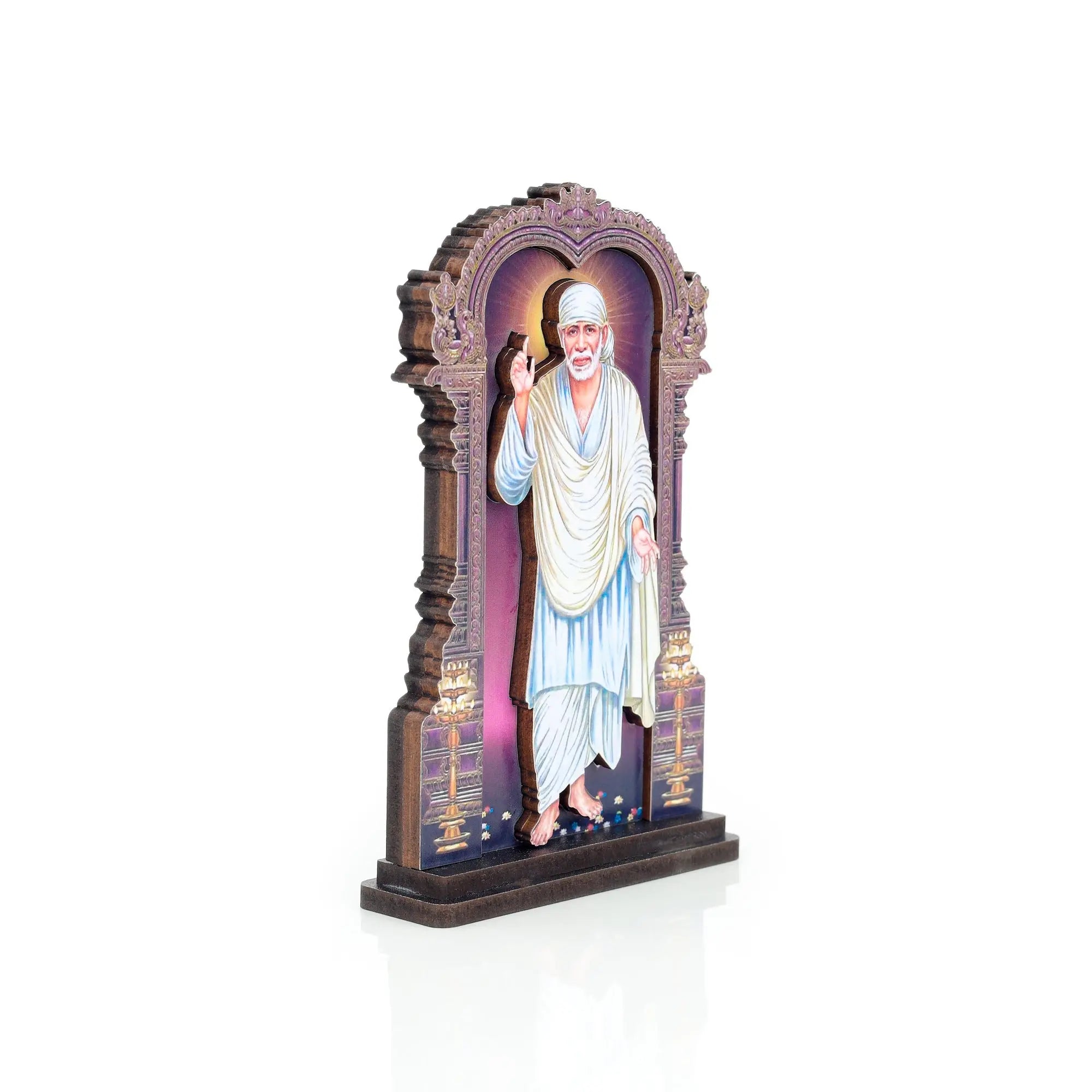 Handcrafted 3D Sai Baba Wooden Statue - Spiritual Home Decor, Pooja… thumbnail 4