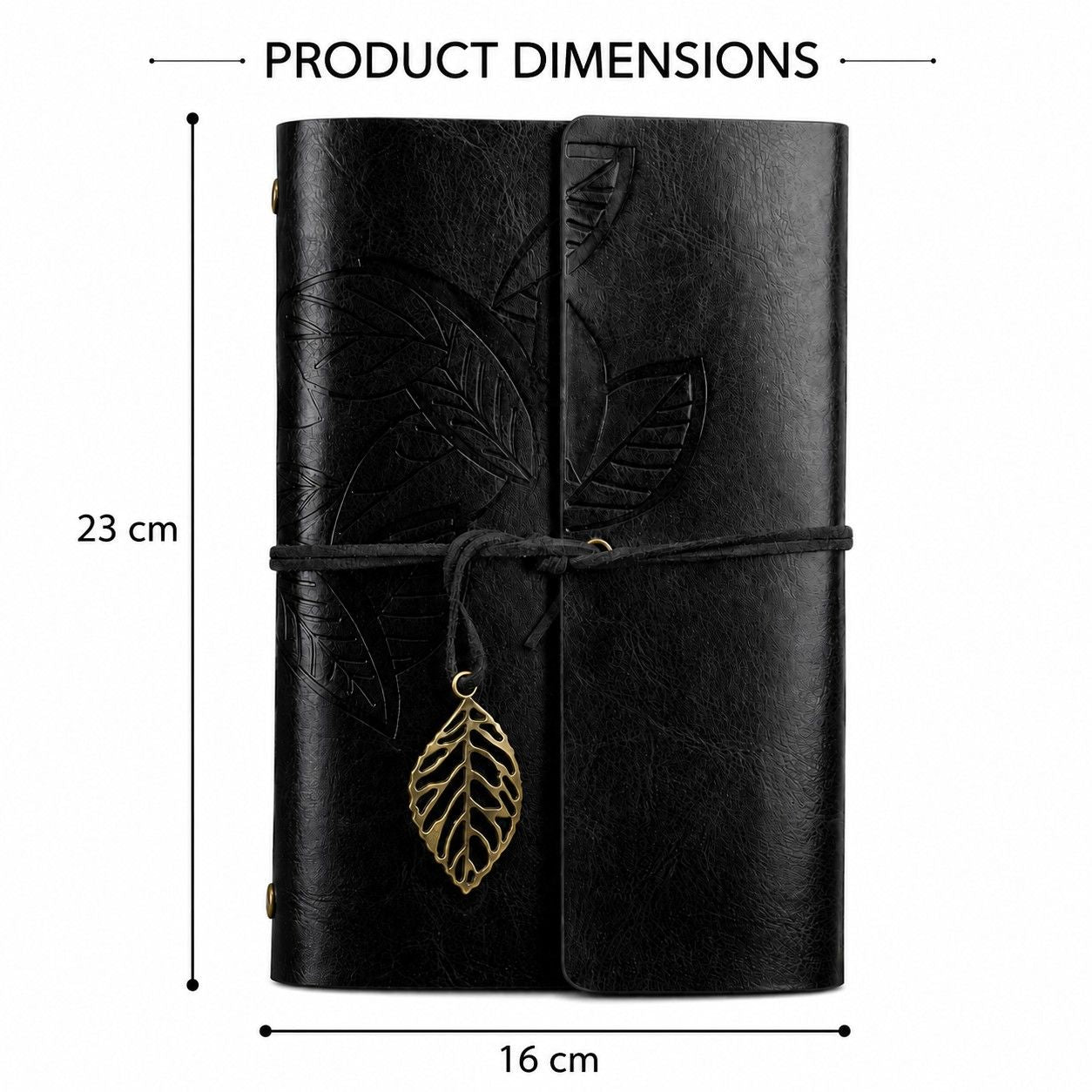 Handmade PU Leather Journal Notebook with Antique Leaf Metal Closure,… thumbnail 3