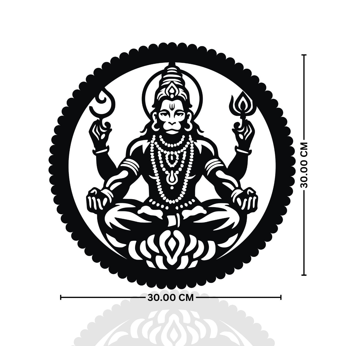 Hanuman Wooden Wall Decor Lamp with LED Light thumbnail 5
