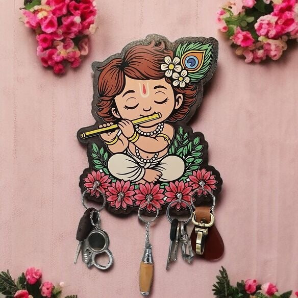 Krishna Wooden Key Holder for Wall thumbnail 3