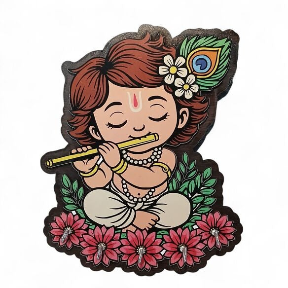 Krishna Wooden Key Holder for Wall thumbnail 4