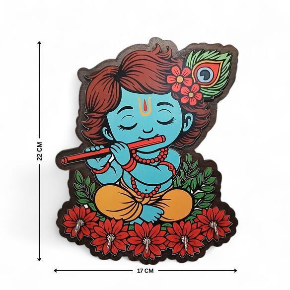Krishna Wooden Key Holder for Wall thumbnail 2