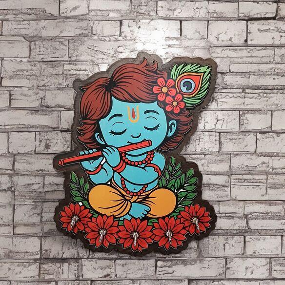 Krishna Wooden Key Holder for Wall thumbnail 4