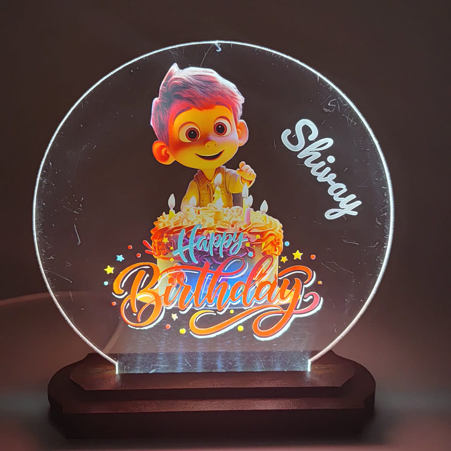 Customized LED Night Lamp for Kids | Personalized Acrylic Table Lamp for Bedroom, Study Room, Office & Living Room | Unique Birthday Gift with Engraved Name | Night Light for Desk