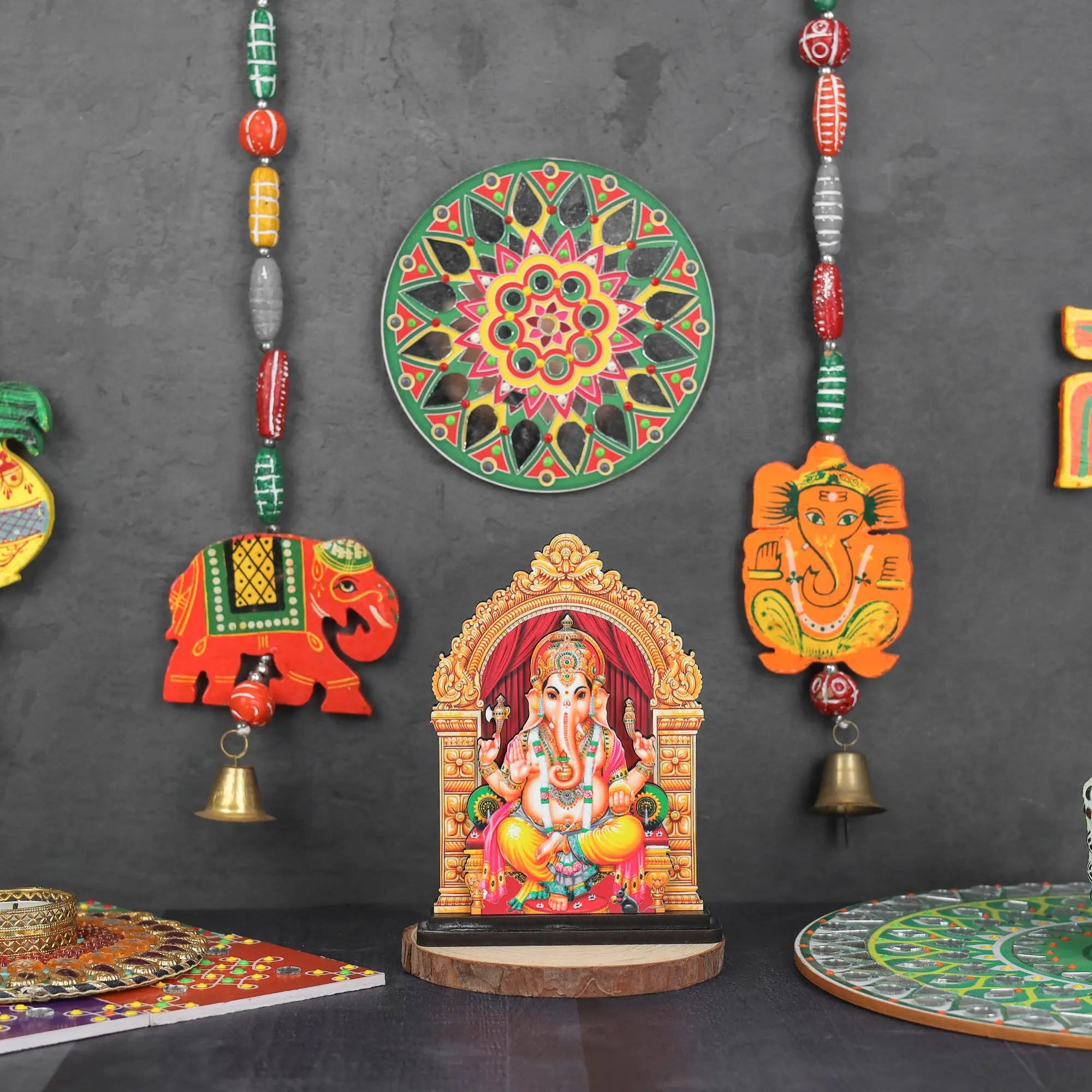 LASER ART Divine Cultural Wooden 3D Statue Perfect for Pooja Room Home Decore Giffing in Every Occasion (Ganesha Statue)