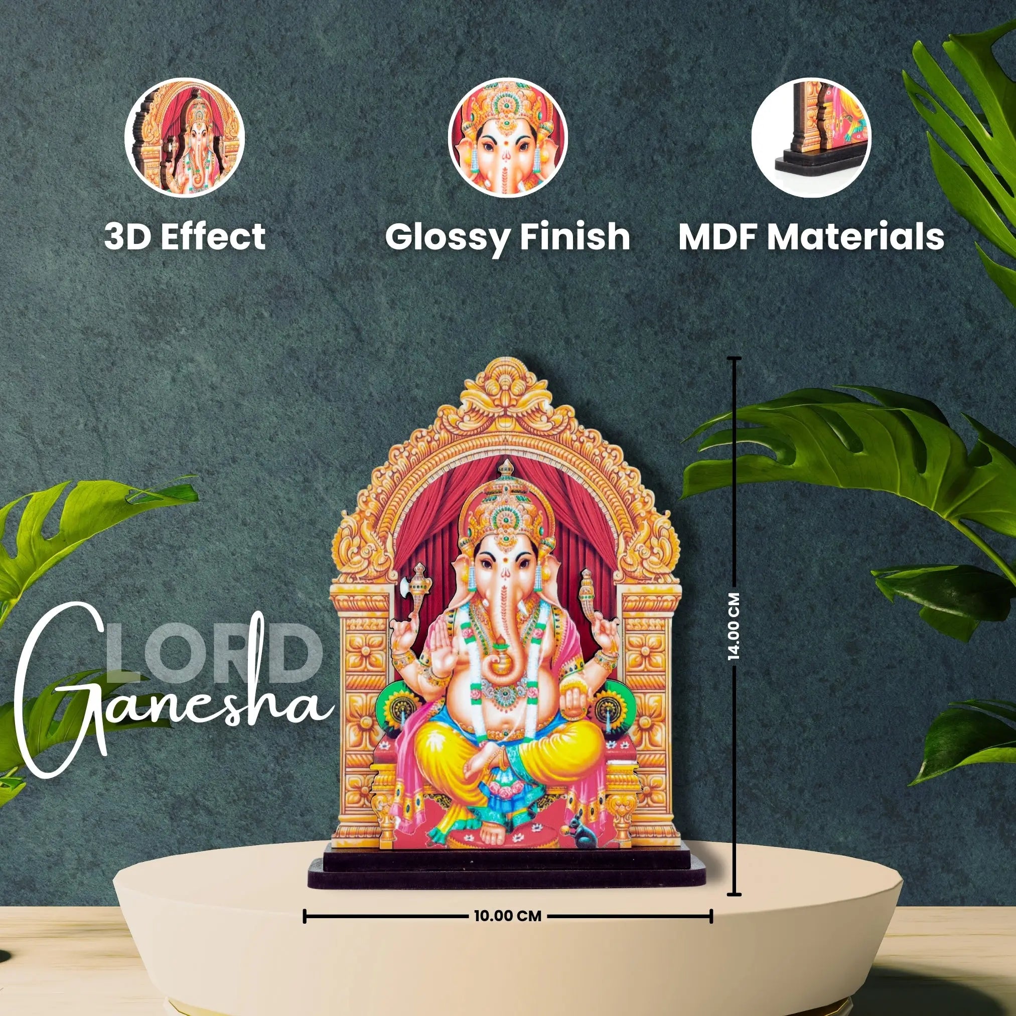 LASER ART Divine Cultural Wooden 3D Statue Perfect for Pooja Room Home… thumbnail 2
