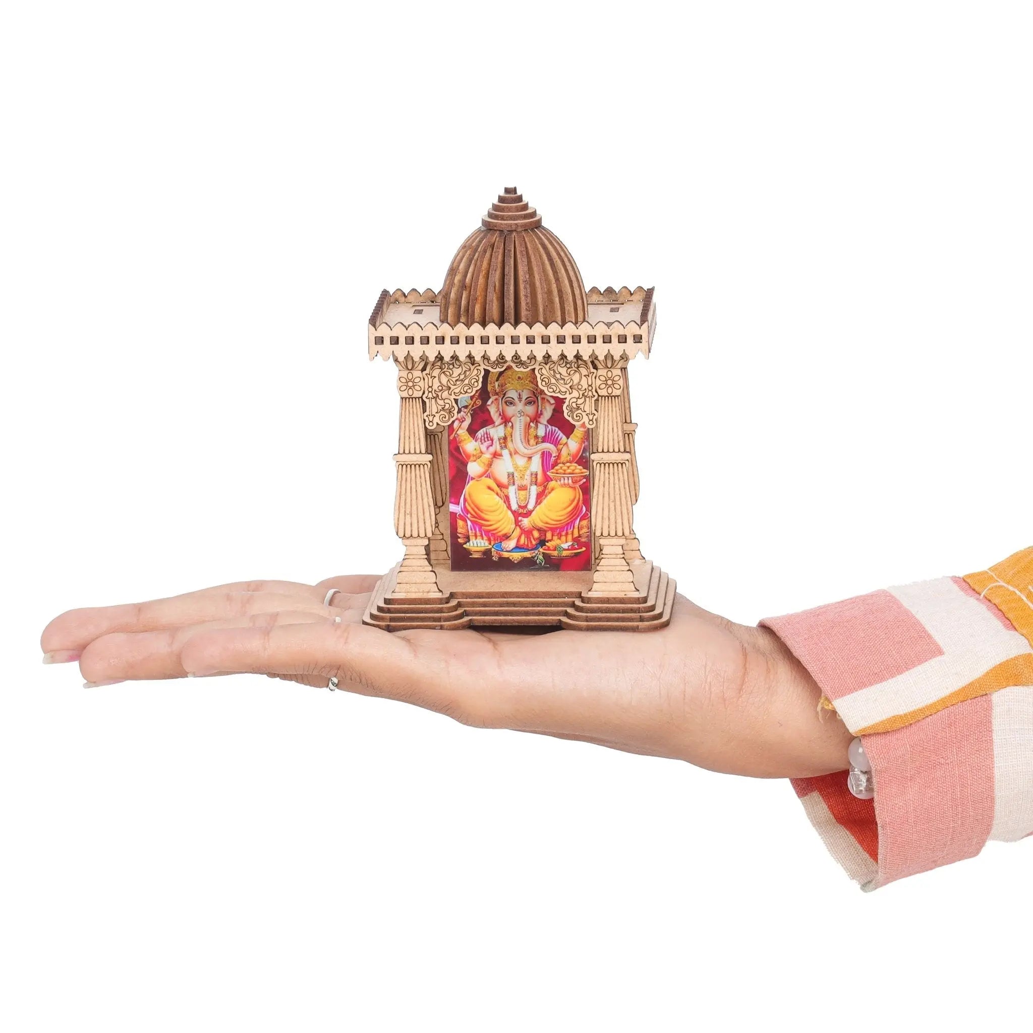 LASER ART Divine Miniature Temple with Lord Ganesha thumbnail 3