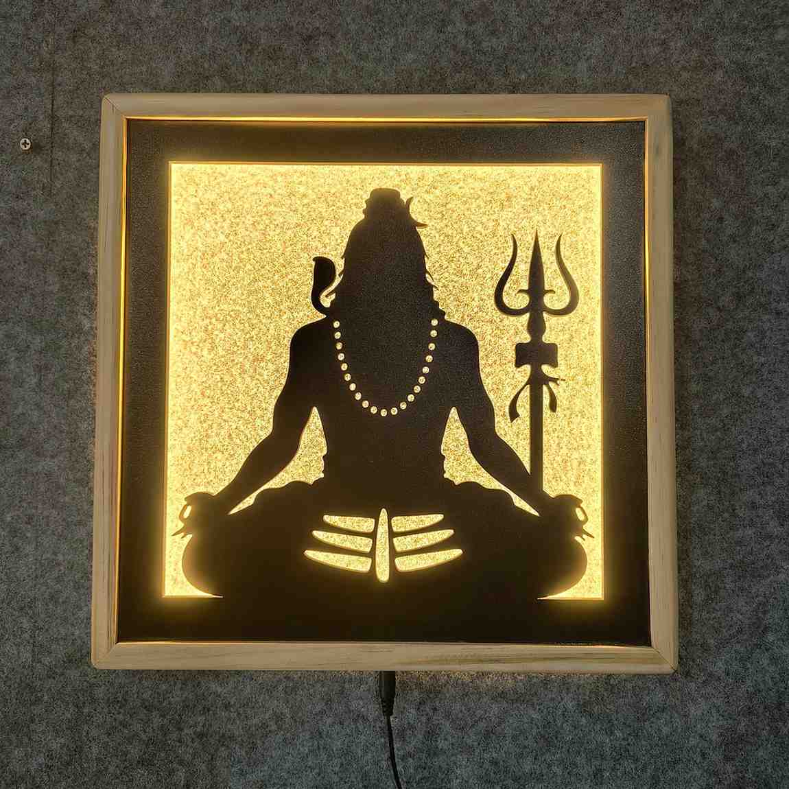 Laser Art Lord Shiva LED Wall Decor Frame 12x12 Inch thumbnail 6