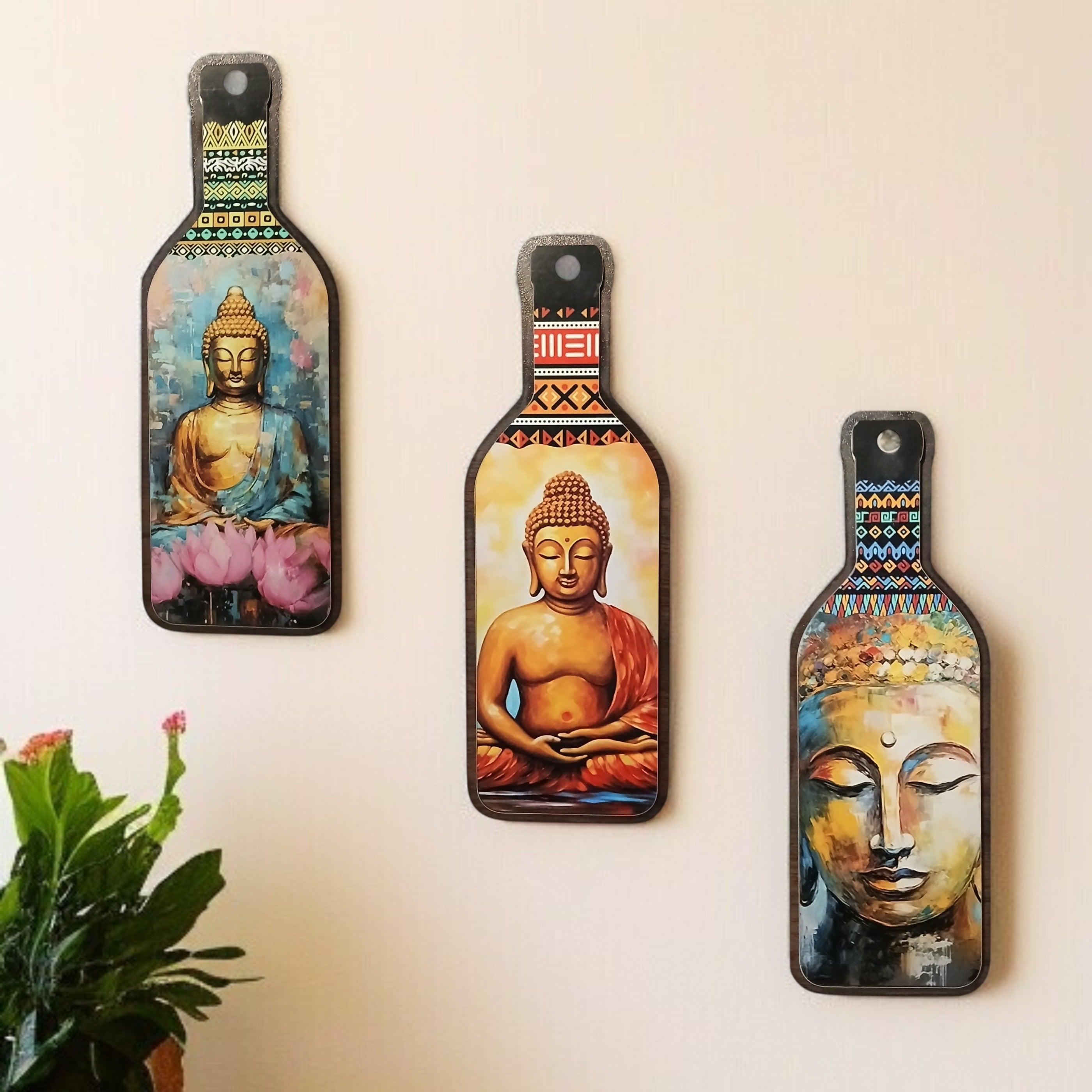 Meditating Gautam Buddha Wooden Wall Hanging thumbnail 4