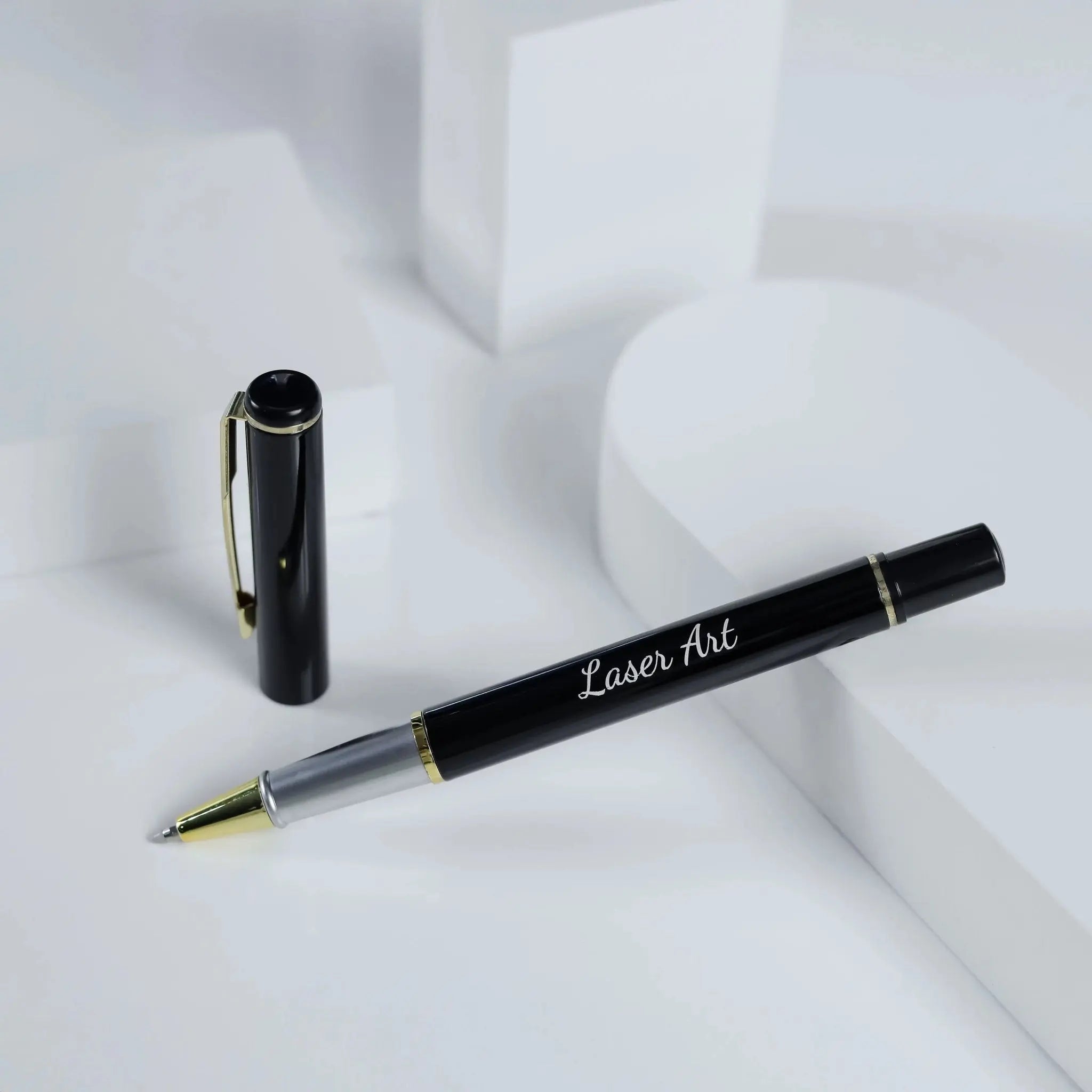 Personalized Black Pen with Gold Trim - A Sophisticated Writing… thumbnail 3