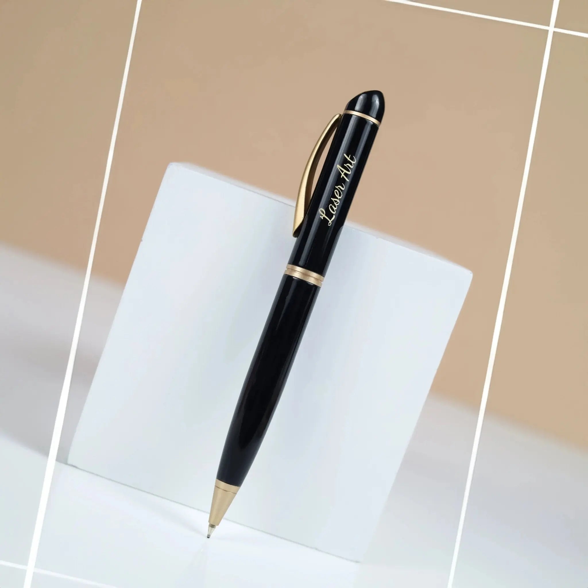 Personalized Black Pen with Gold Trim - A Sophisticated Writing… thumbnail 4