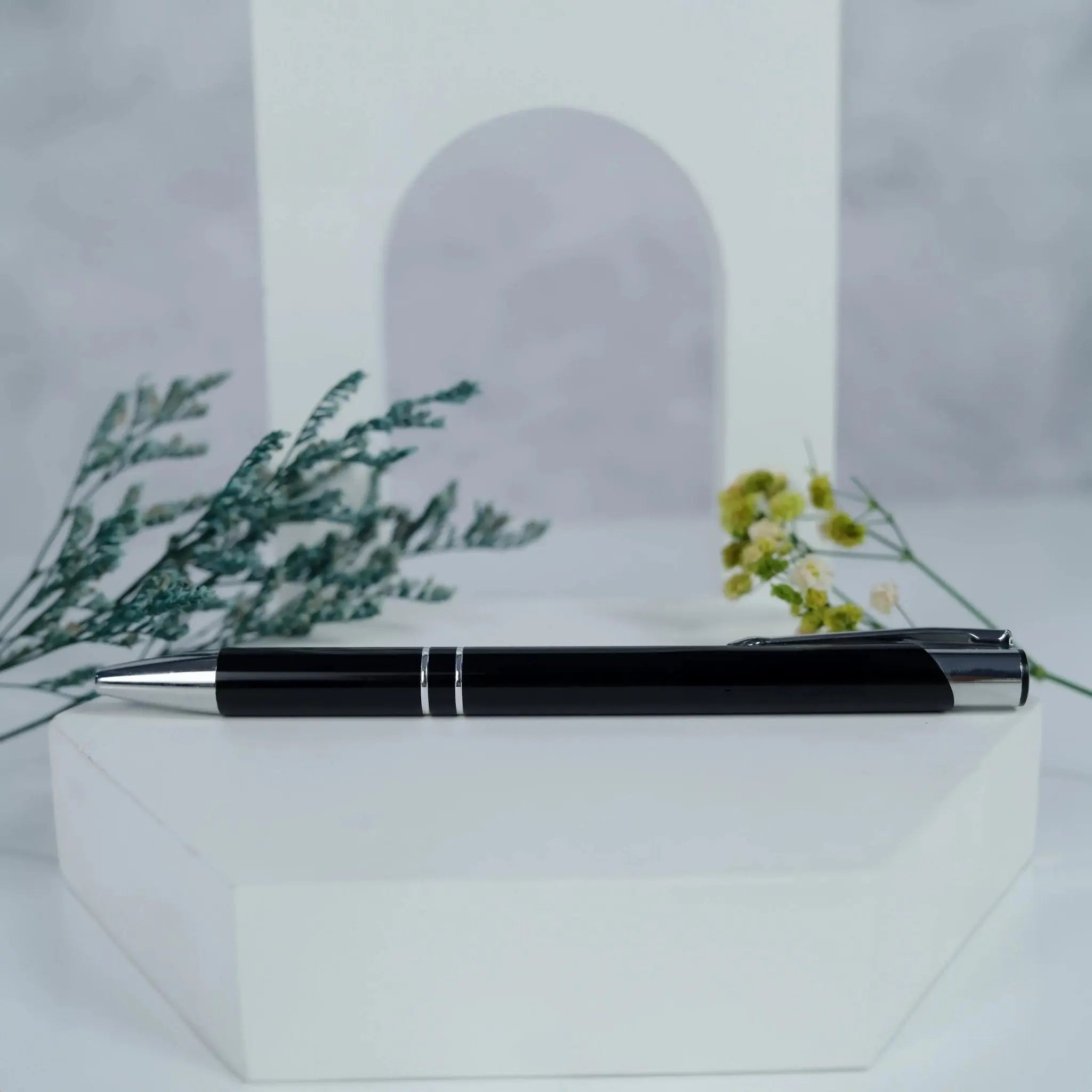 Personalized Black Pen with Silver Trim and Love Imprint - A Thoughtful… thumbnail 3