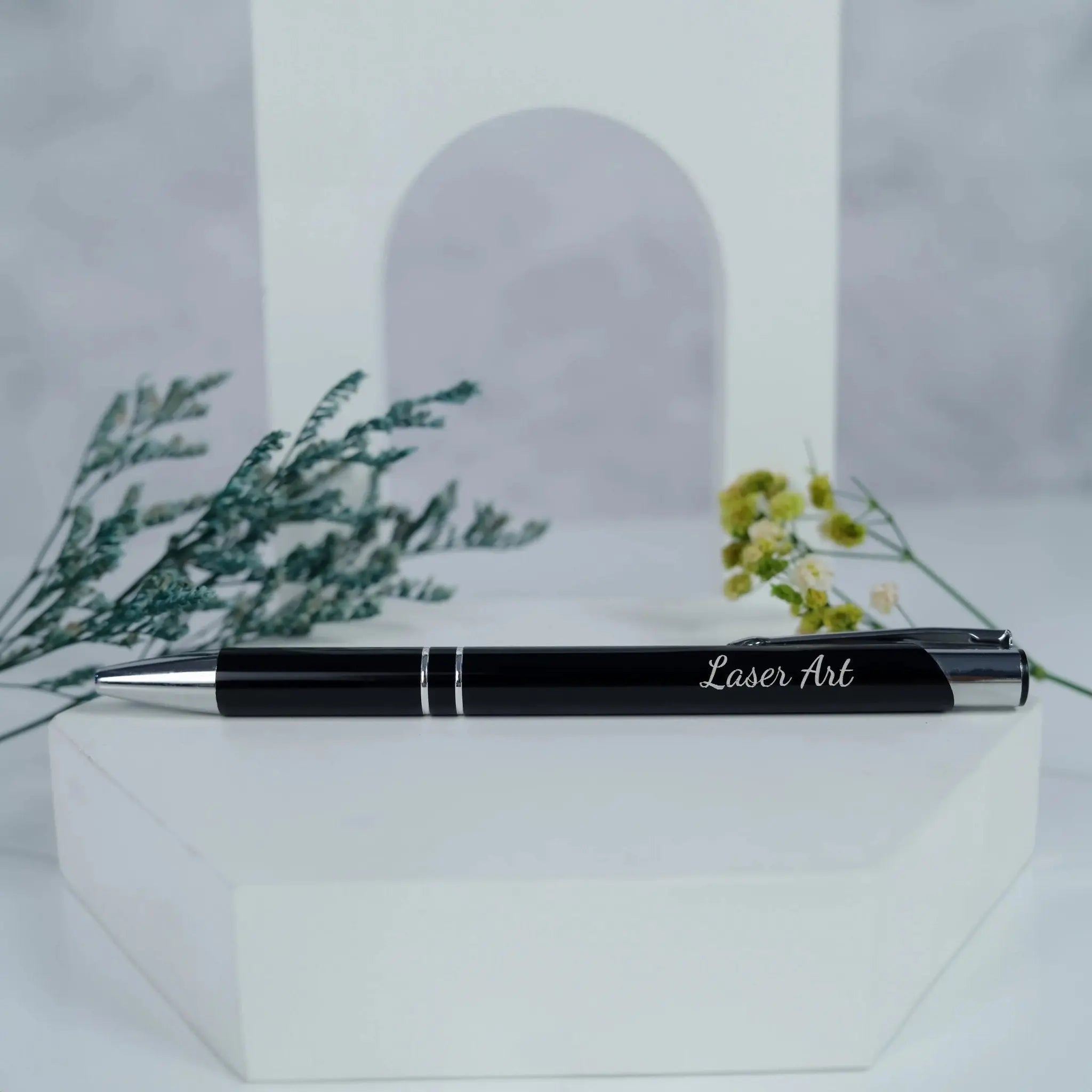Personalized Black Pen with Silver Trim and Love Imprint - A Thoughtful… thumbnail 4