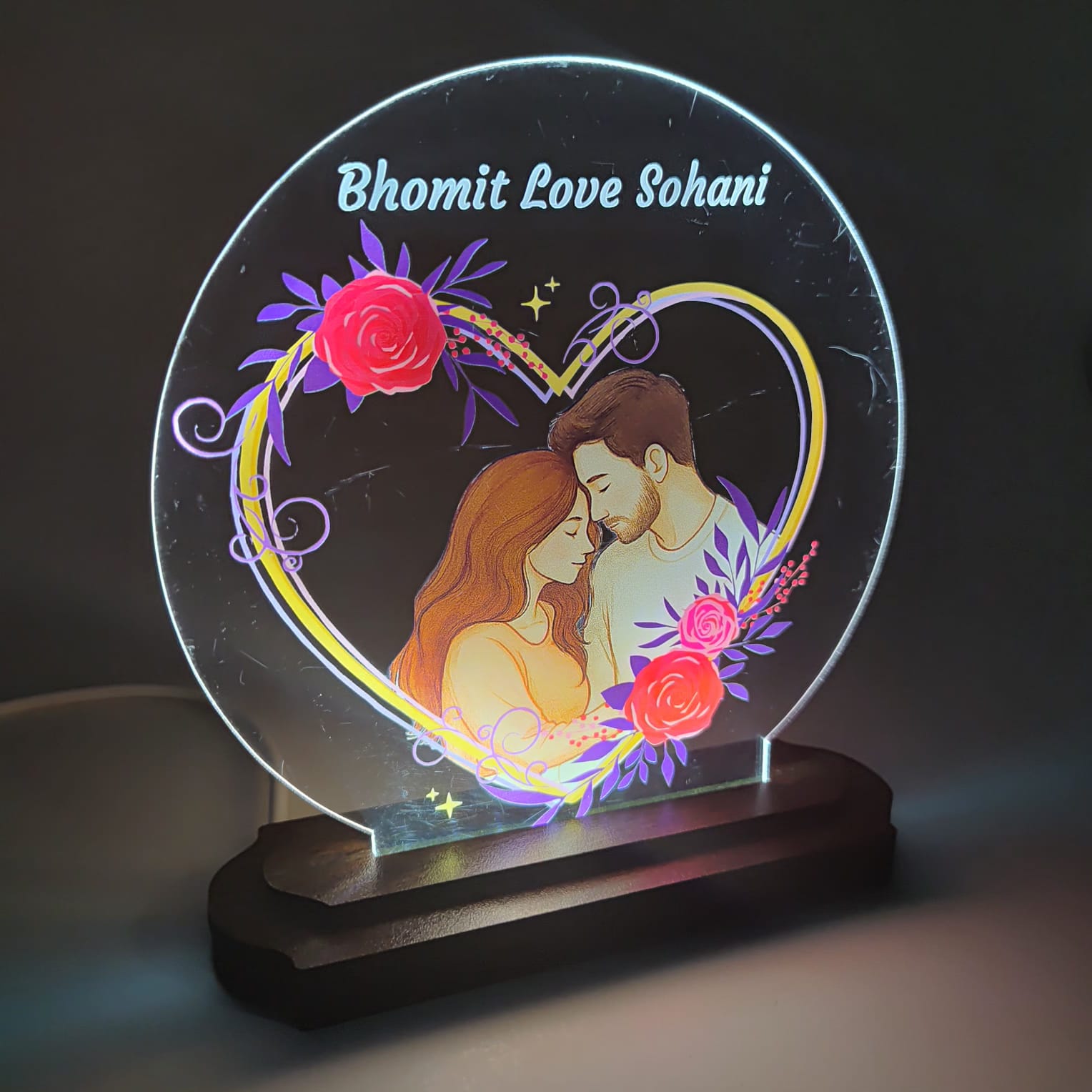 Personalized Couple LED Night Lamp thumbnail 3
