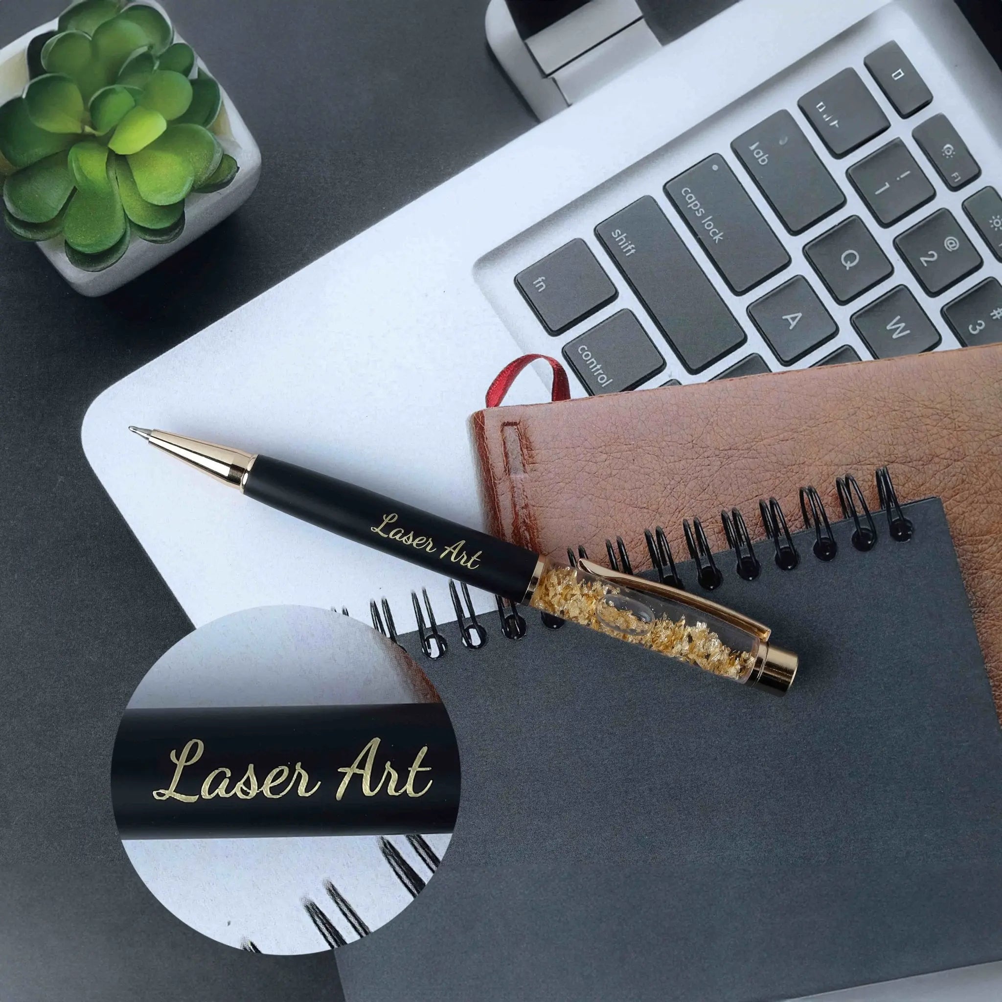 Professional Black Pen with Gold Trim and Personalized Engraving by… thumbnail 3