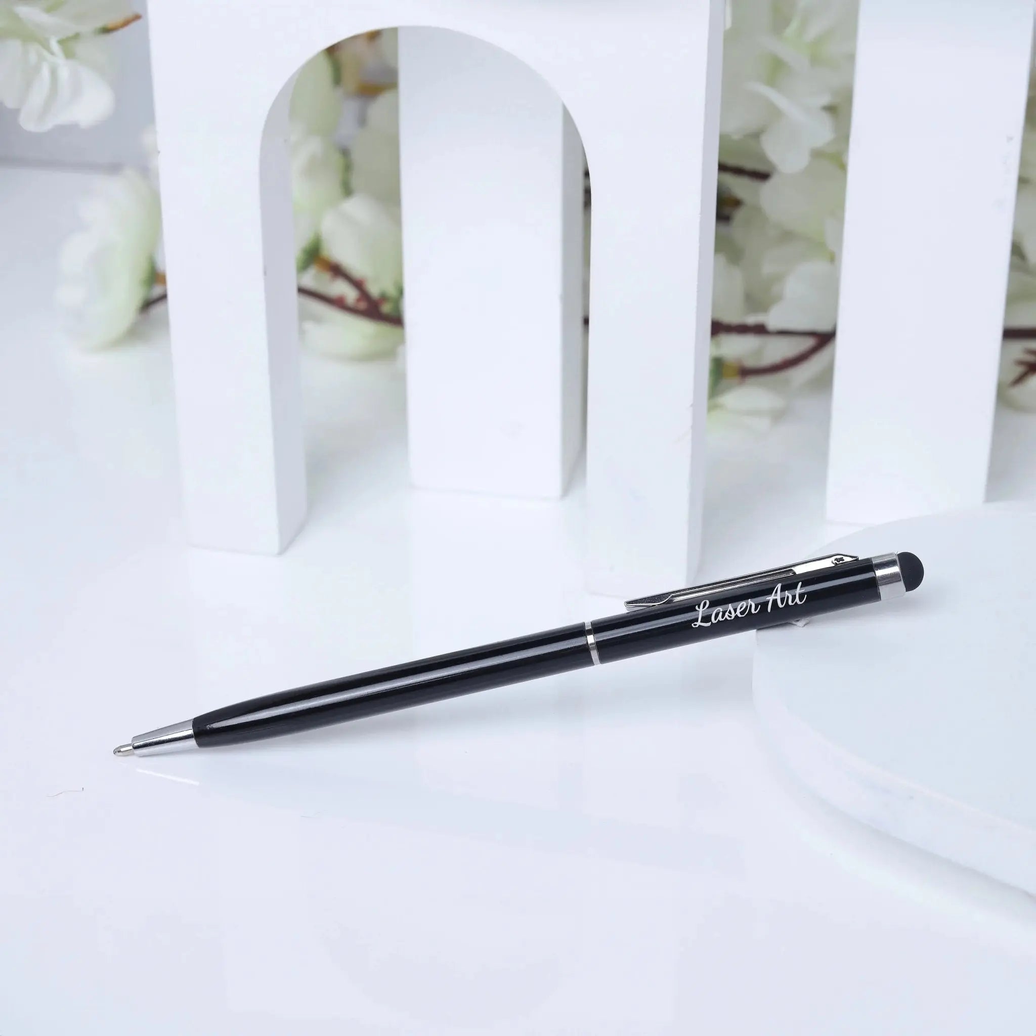 Refined Black Personalized Pen with Stylus Tip - Modern Functionality… thumbnail 2