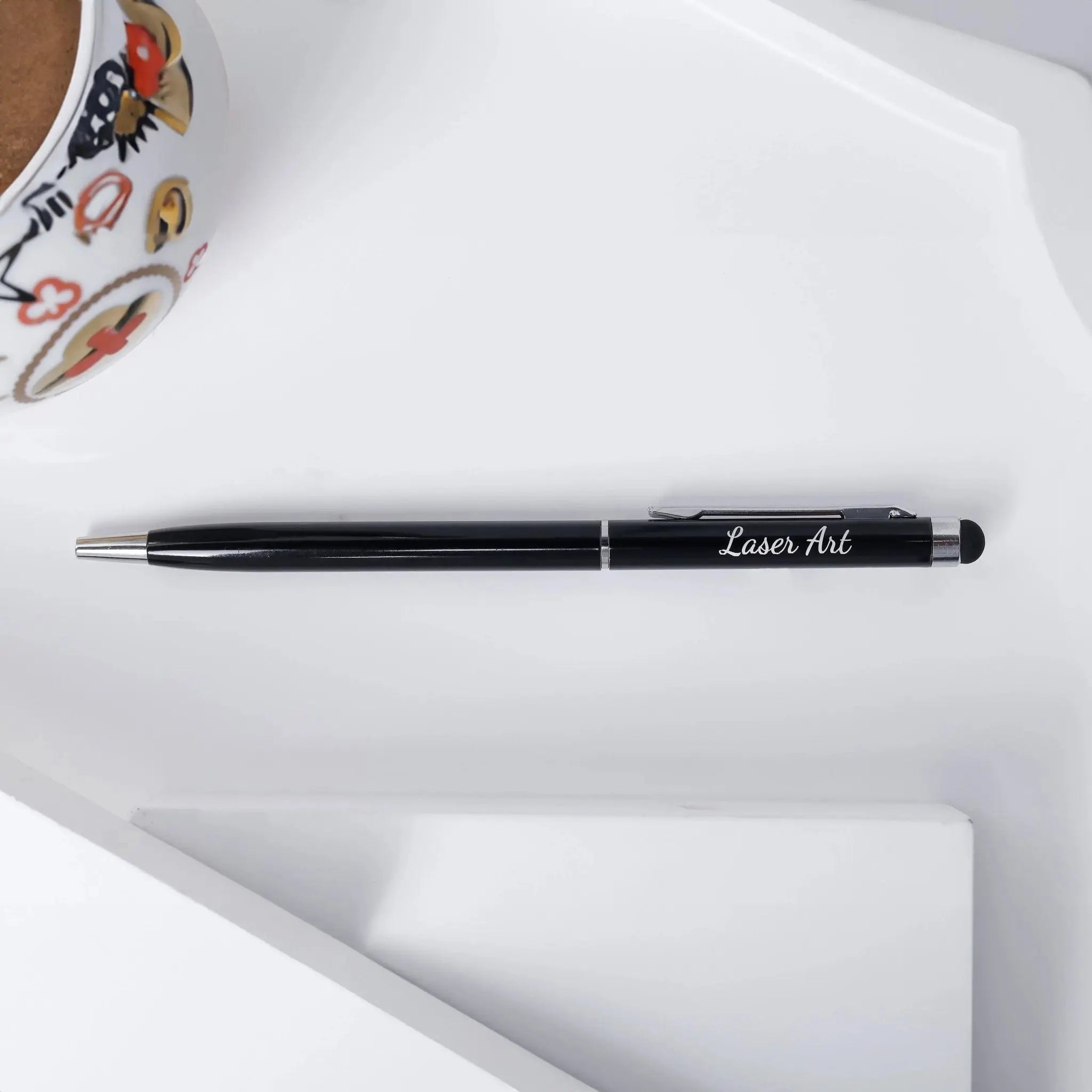 Refined Black Personalized Pen with Stylus Tip - Modern Functionality… thumbnail 3