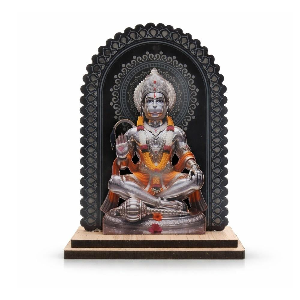 Lord Hanuman 3D Embossed MDF Wood Idol for Car Dashboard, Home Mandir,… thumbnail 2