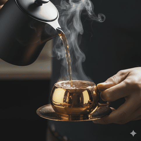 Luxury Gold-Plated Stainless Steel Tea Cup and Saucer - Elegant… thumbnail 3
