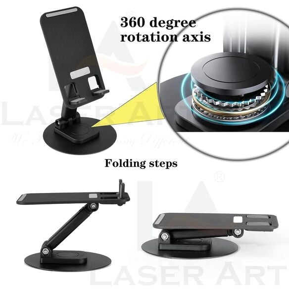 Mobile Stand for Table 360 Degree Rotatable Adjustable Foldable Mobile… thumbnail 5