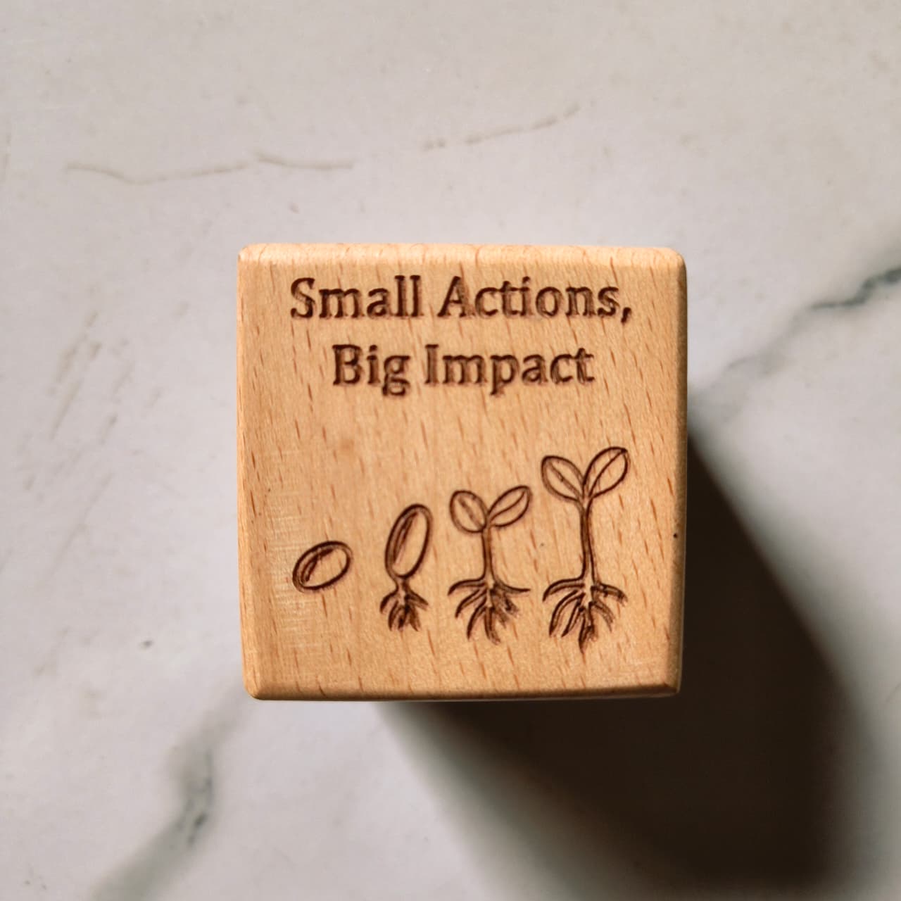 Motivational Wooden Paperweight Cube with Inspirational Quotes thumbnail 3