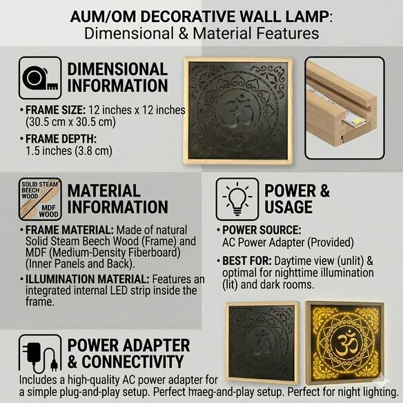 OM Wall Hanging Lighting Frame thumbnail 3