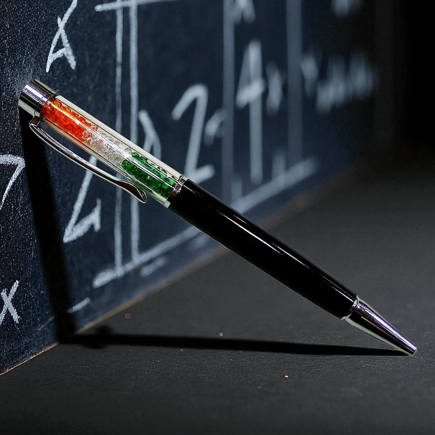 Personalized Indian Tricolor Crystal Pen thumbnail 4