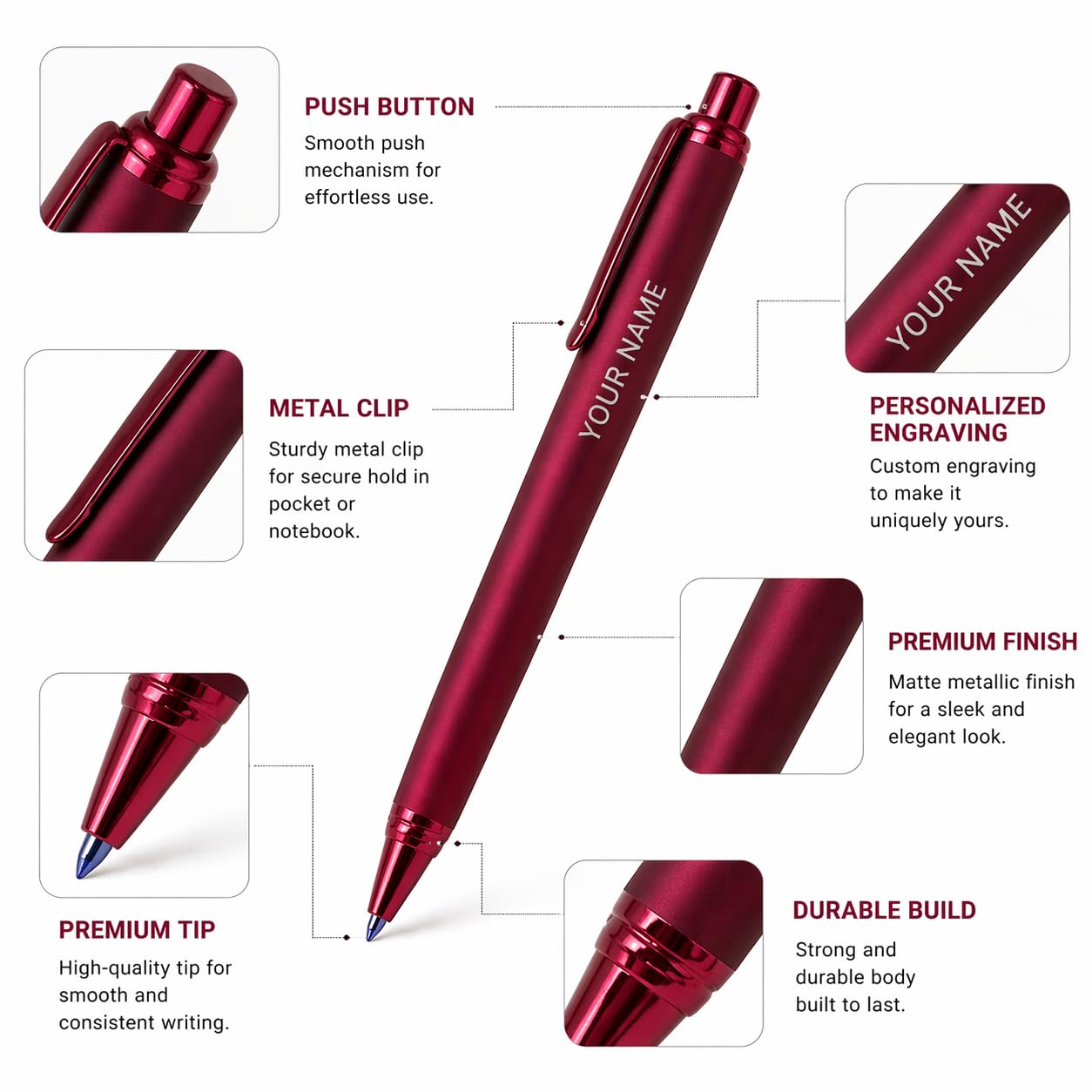 Personalized Metal Ball Pen with Custom Name Engraving Gift Pen thumbnail 3