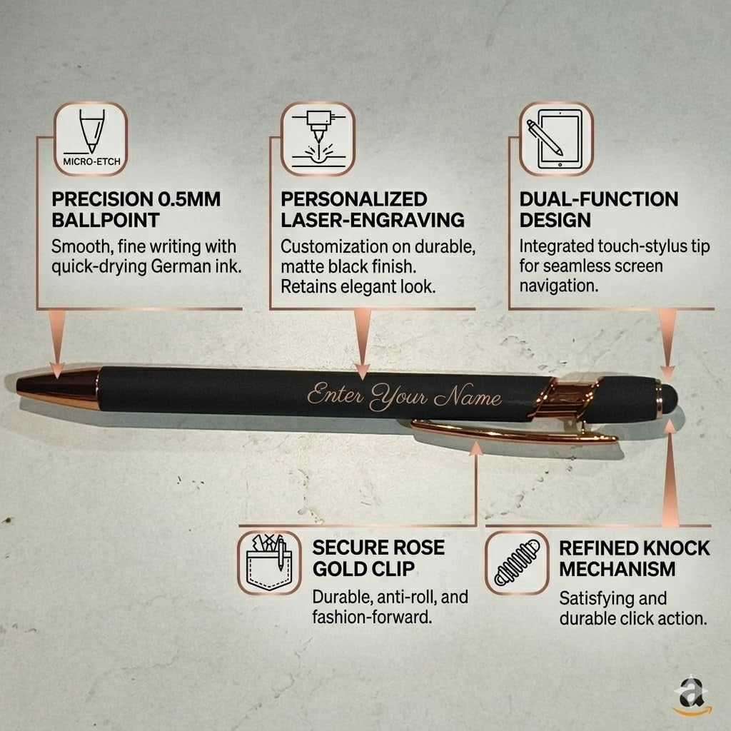 Personalized Metal Stylus Pen with Custom Name Engraving Gift thumbnail 4