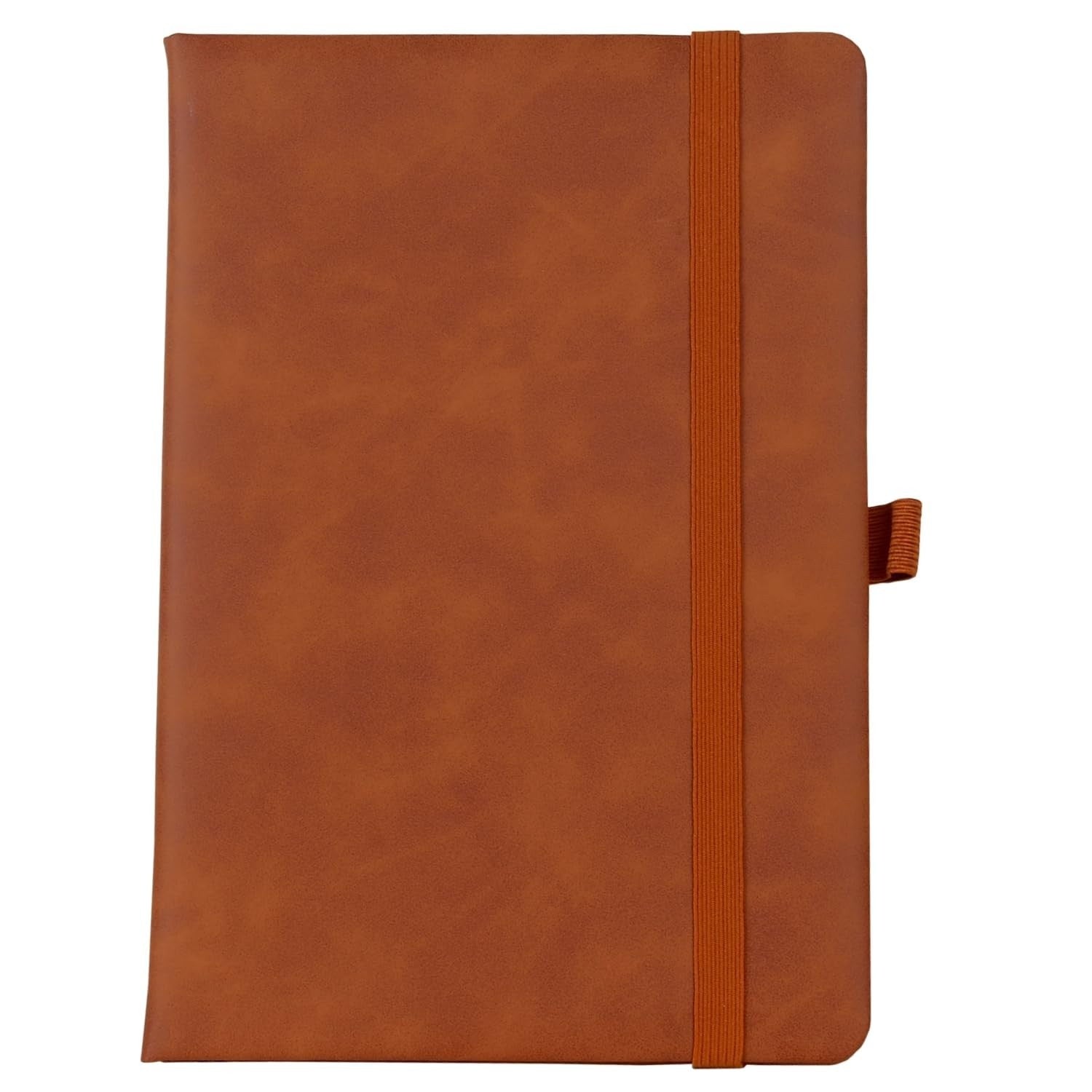 Premium A5 Hardcover Leather Diary Notebook with Pen Holder Elastic Band Ruled Pages Office Journal Writing Notebook for Work Business Meetings College Daily Planner Gift Brown