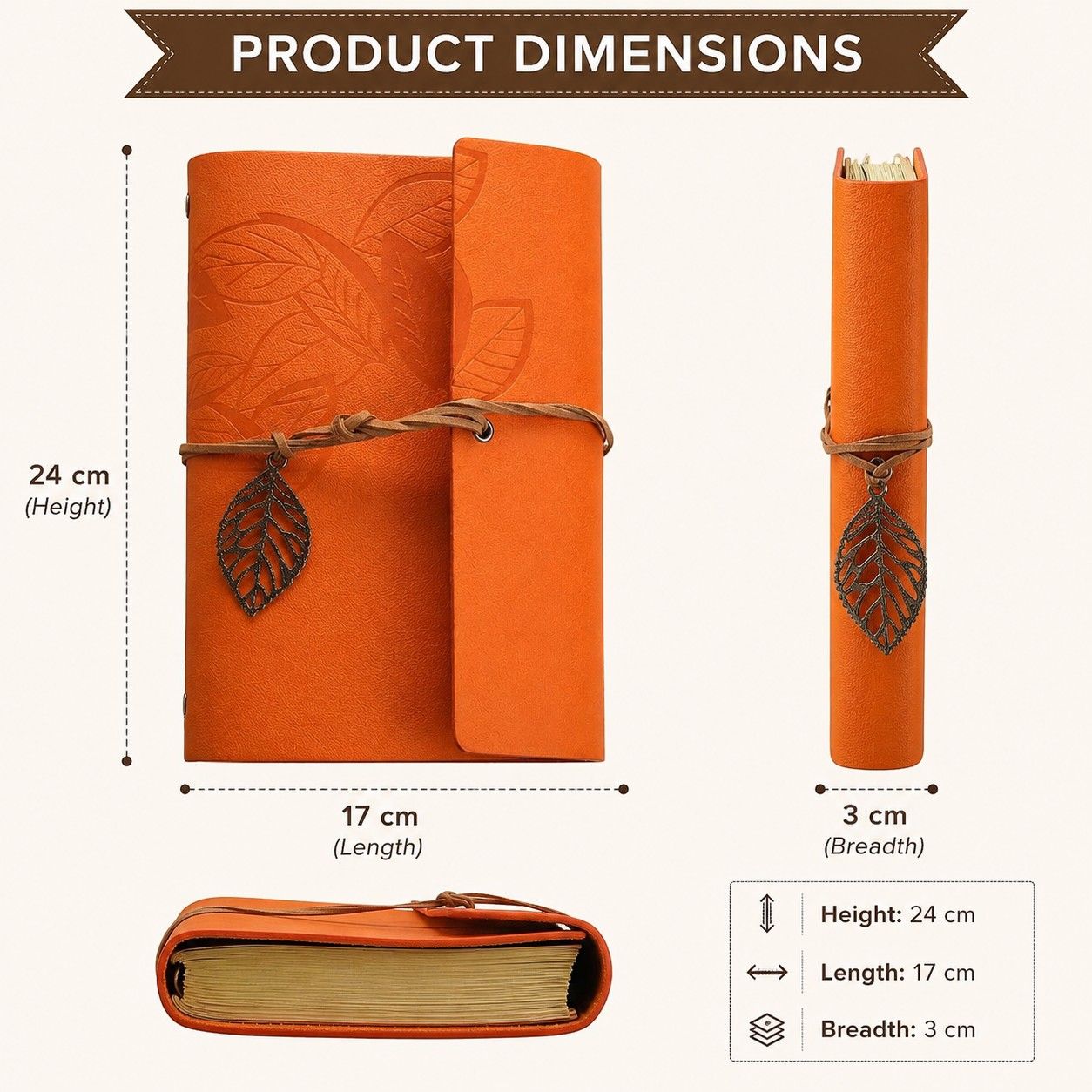 Premium PU Leather Journal Notebook with String Closure thumbnail 2
