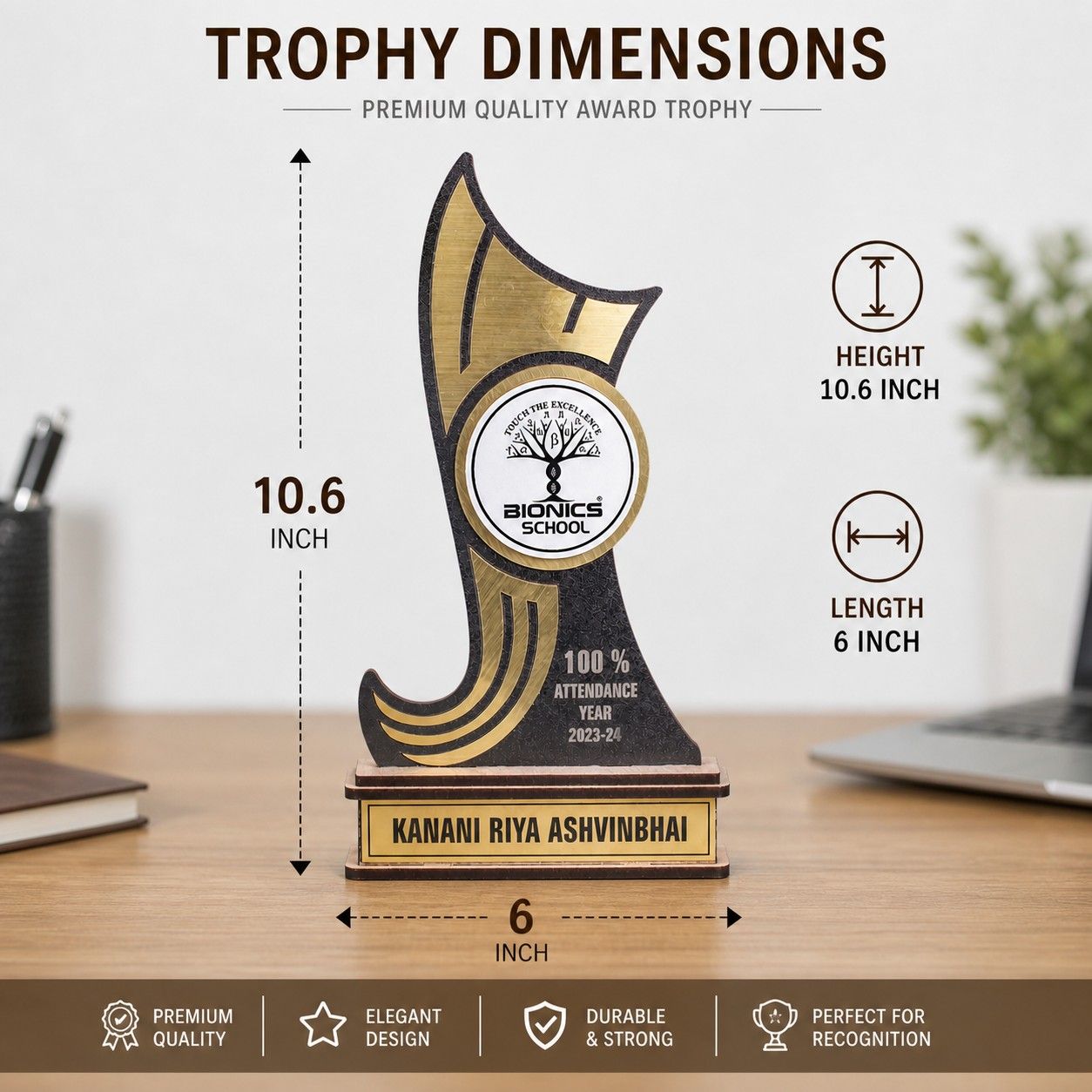 premium wooden MDF trophy thumbnail 3