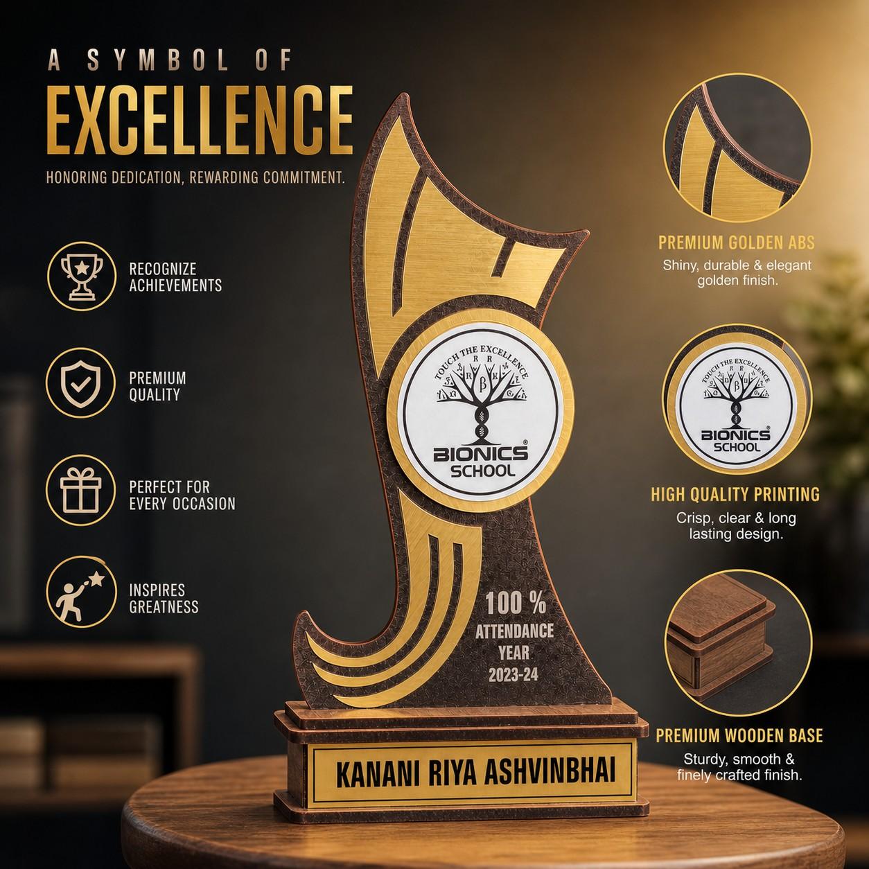 premium wooden MDF trophy thumbnail 4