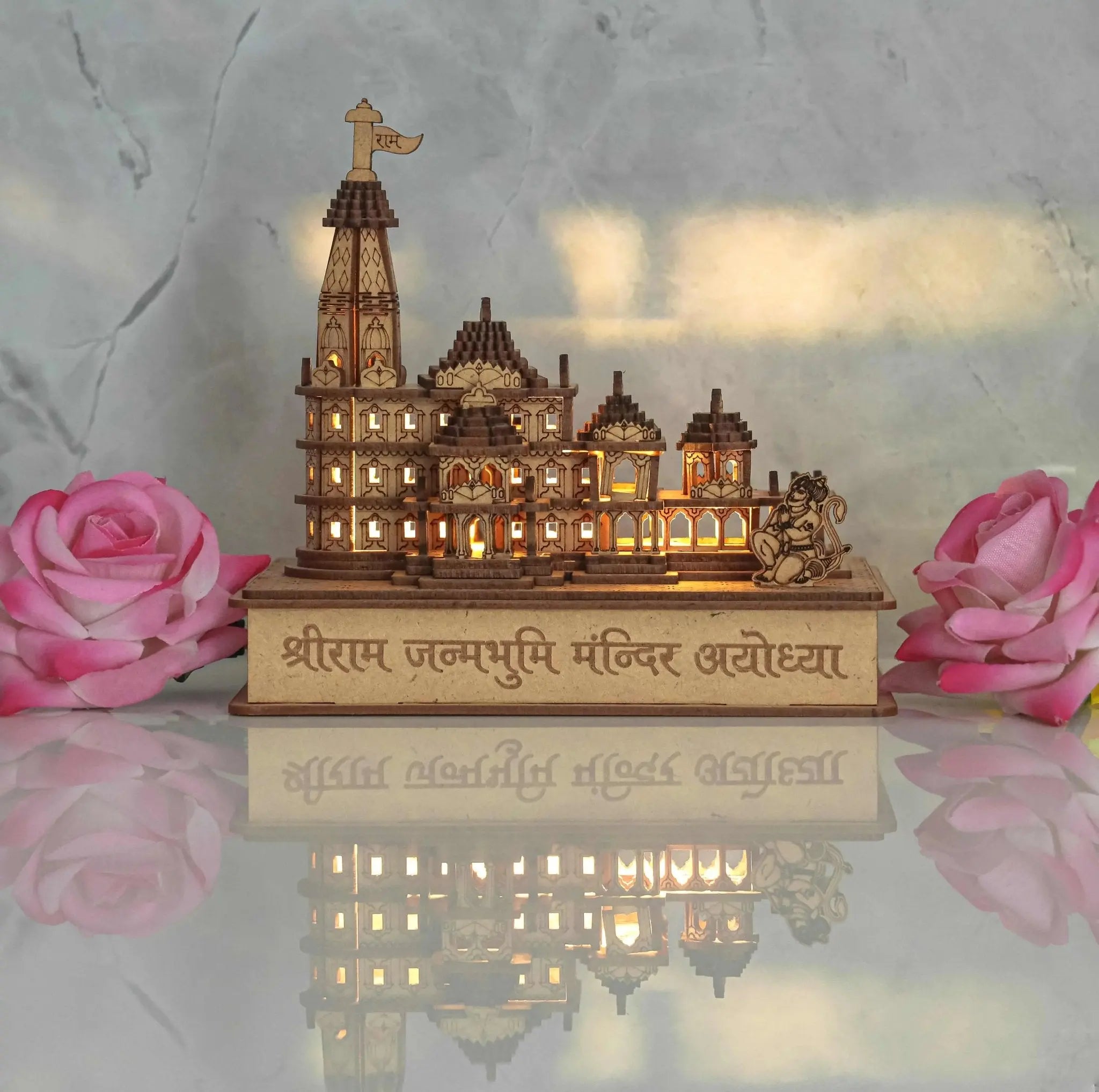 Ram Mandir Ayodhya Model with LED Light and Power Adapter 3D Model with… thumbnail 3