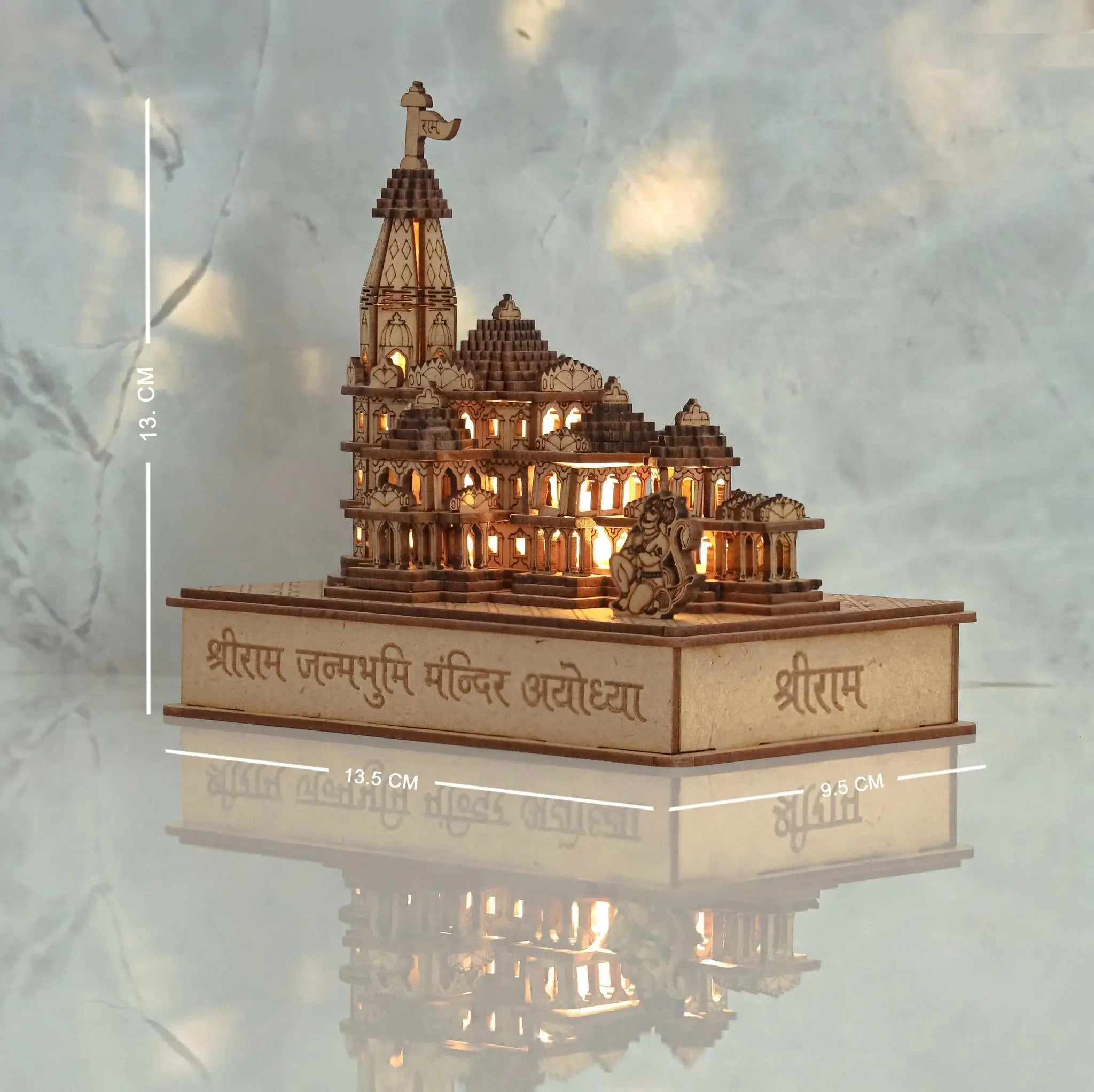 Ram Mandir Ayodhya Model with LED Light and Power Adapter 3D Model with… thumbnail 4