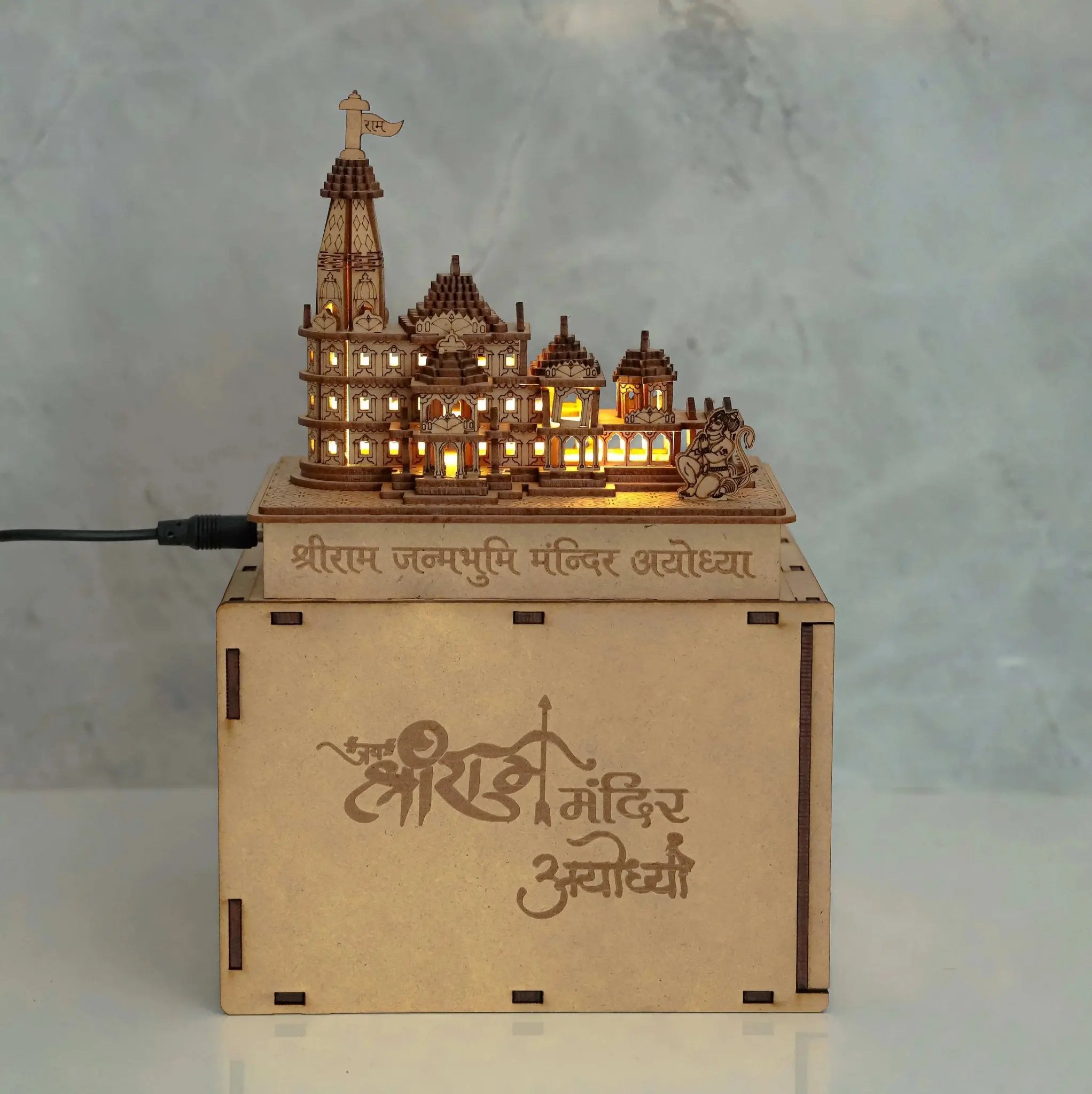 Ram Mandir Ayodhya Model with LED Light and Power Adapter 3D Model with… thumbnail 5