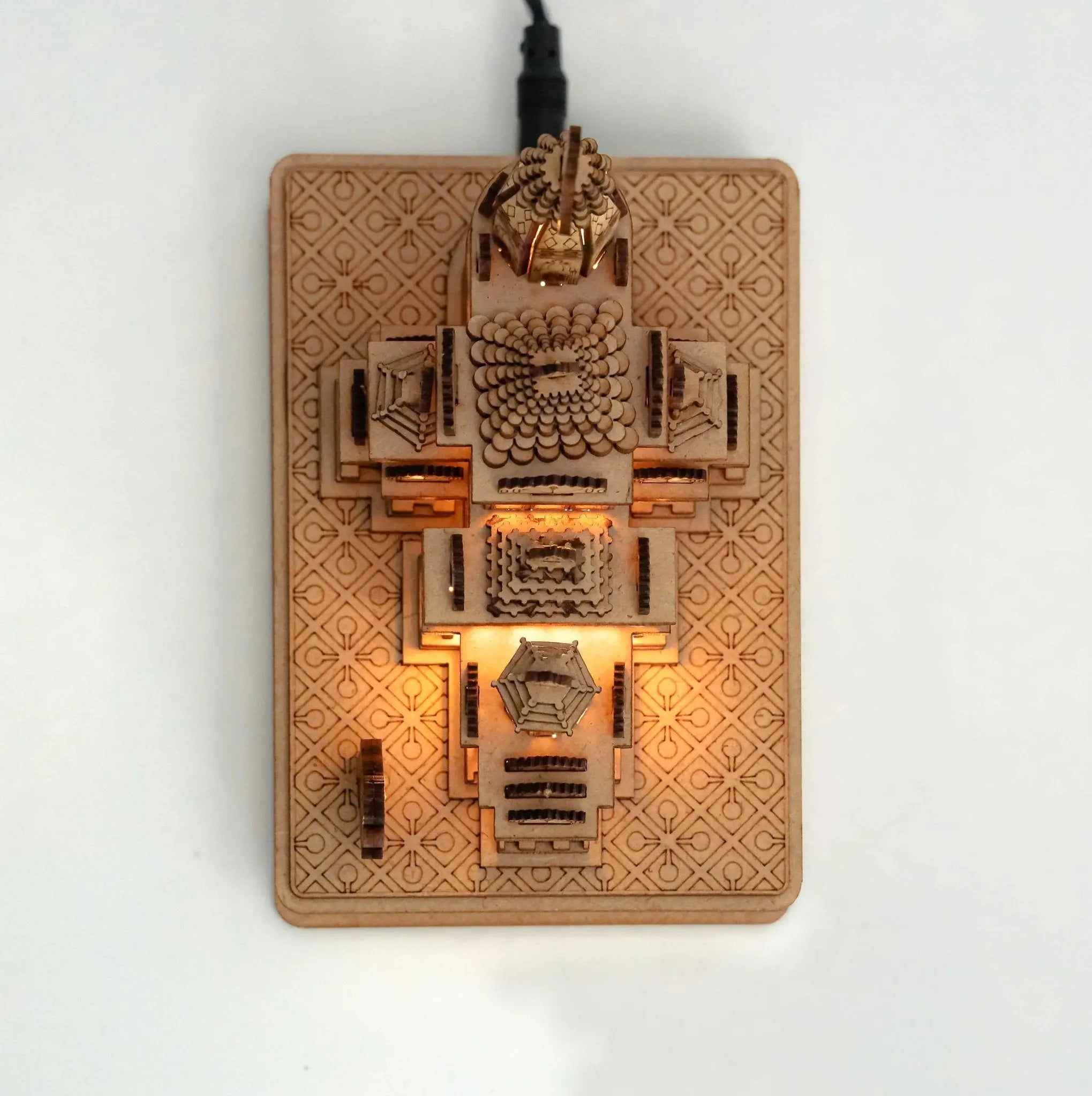 Ram Mandir Ayodhya Model with LED Light and Power Adapter 3D Model with… thumbnail 9