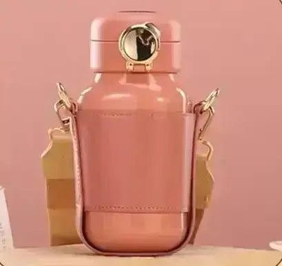 Stylish Mint Green Insulated Water Bottle with Crossbody Strap thumbnail 7